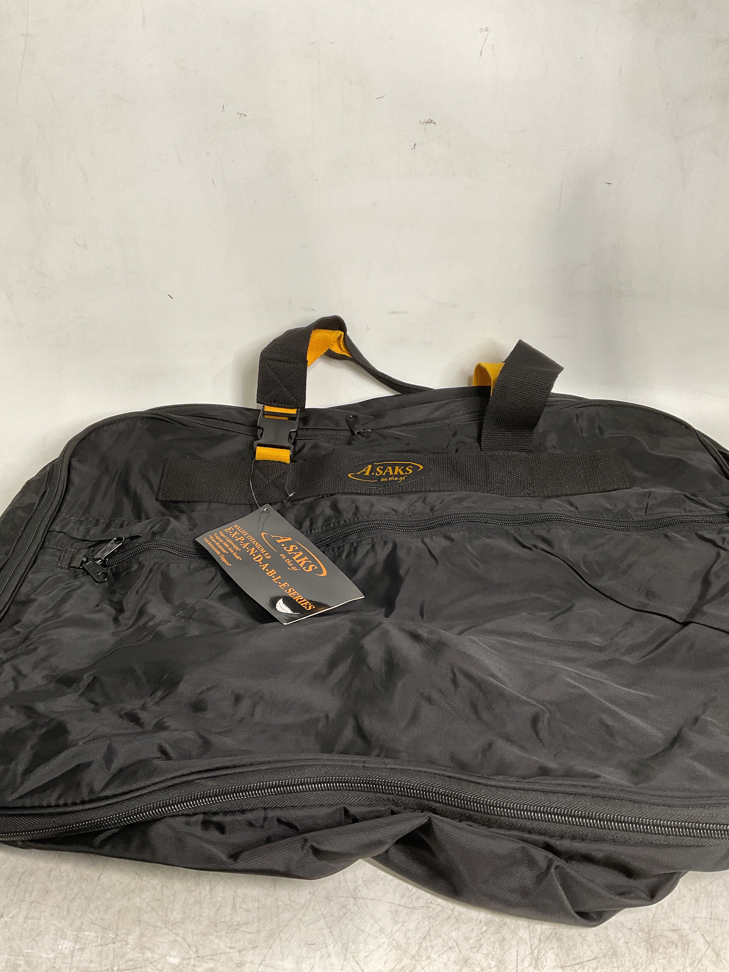 A.Saks EXPANDABLE 26” Soft Suitcase ( Black , One Size ) Black One Size U8