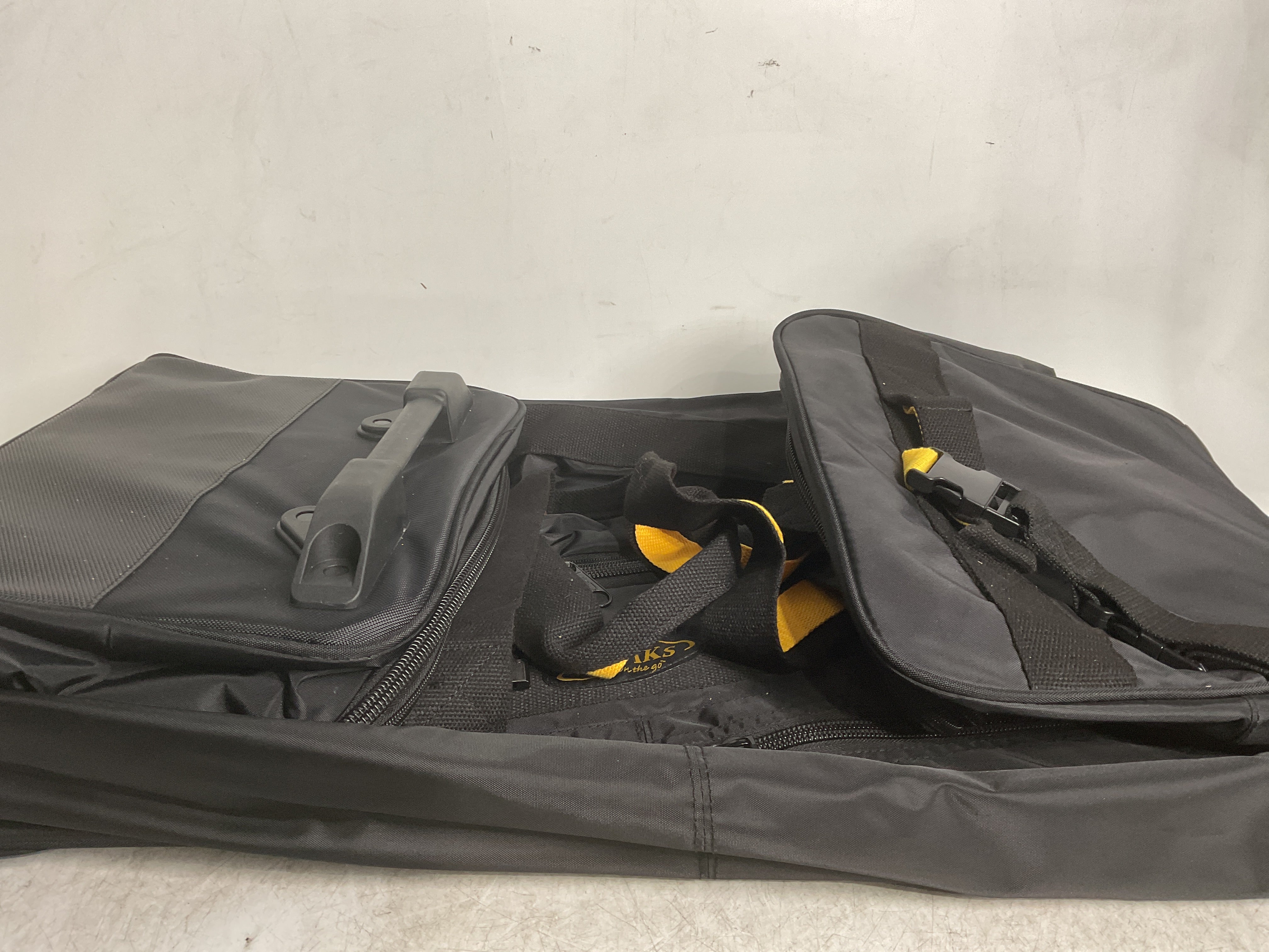 A.SAKS Luggage Lightweight Rolling Trolley Duffel with Wheels ( Black , One Size ) Black One Size U12