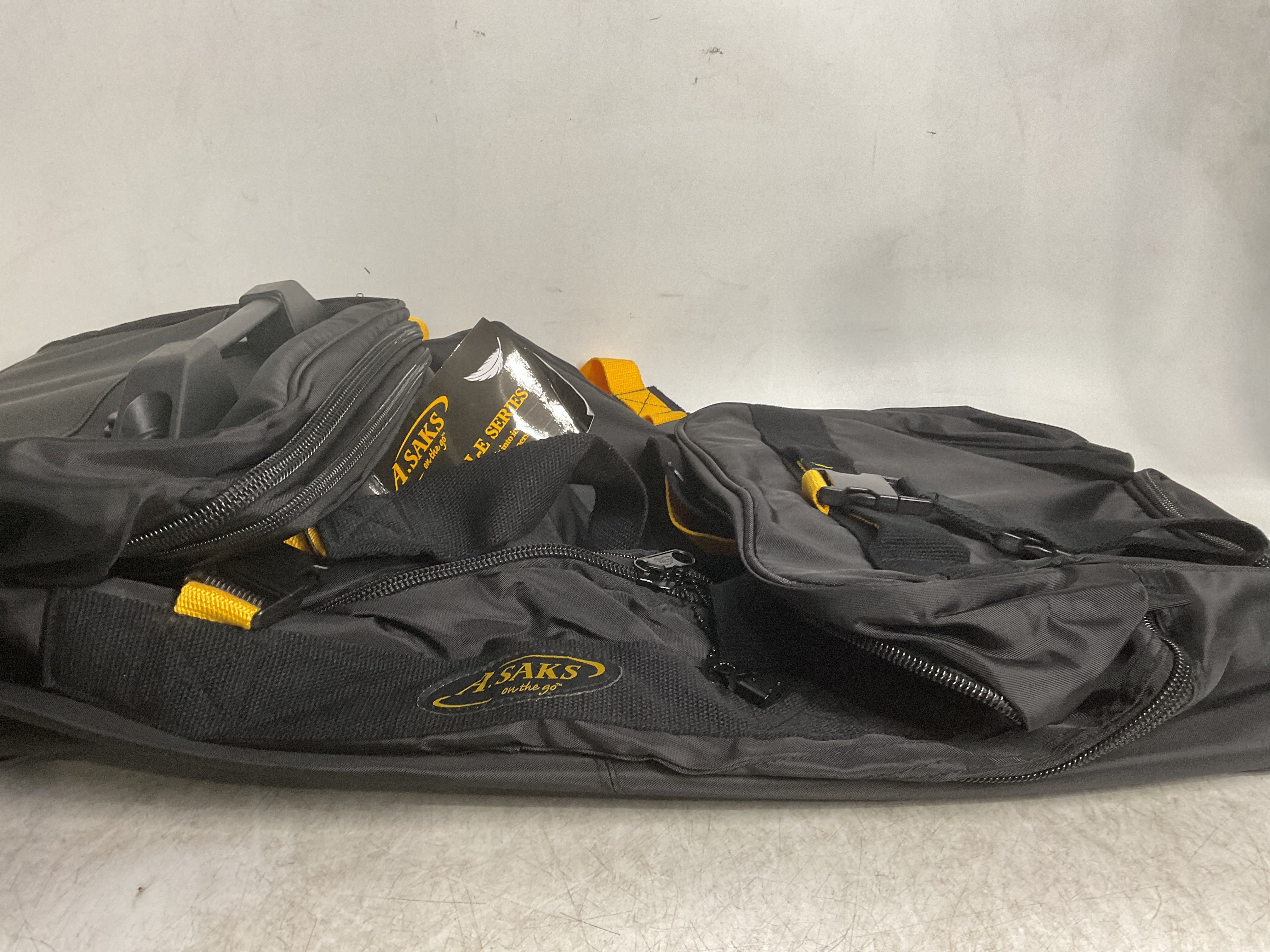 A.SAKS Luggage Lightweight Rolling Trolley Duffel with Wheels ( Black , One Size ) Black One Size U14