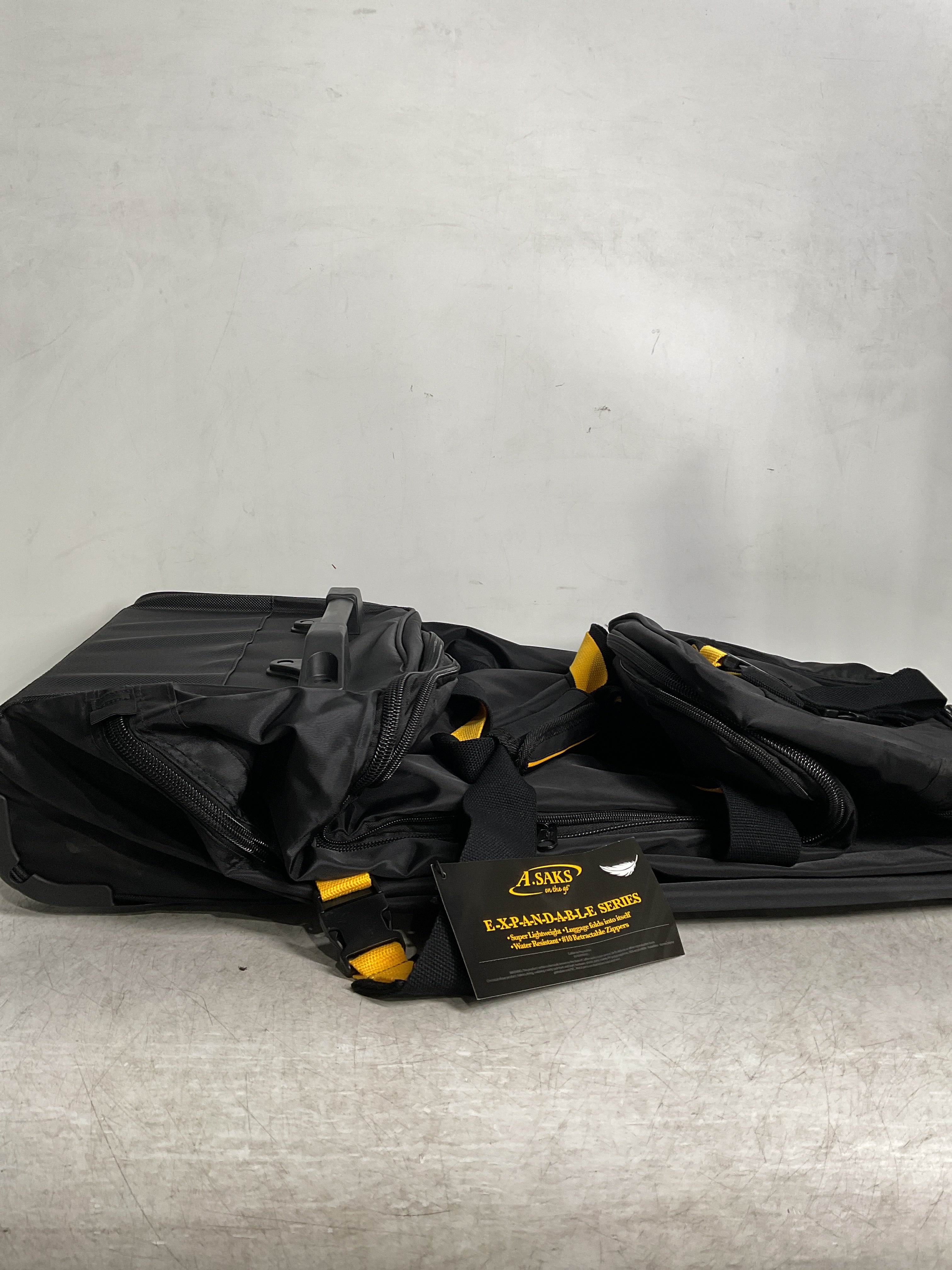 A.SAKS Luggage Lightweight Rolling Trolley Duffel with Wheels ( Black , One Size ) Black One Size U8