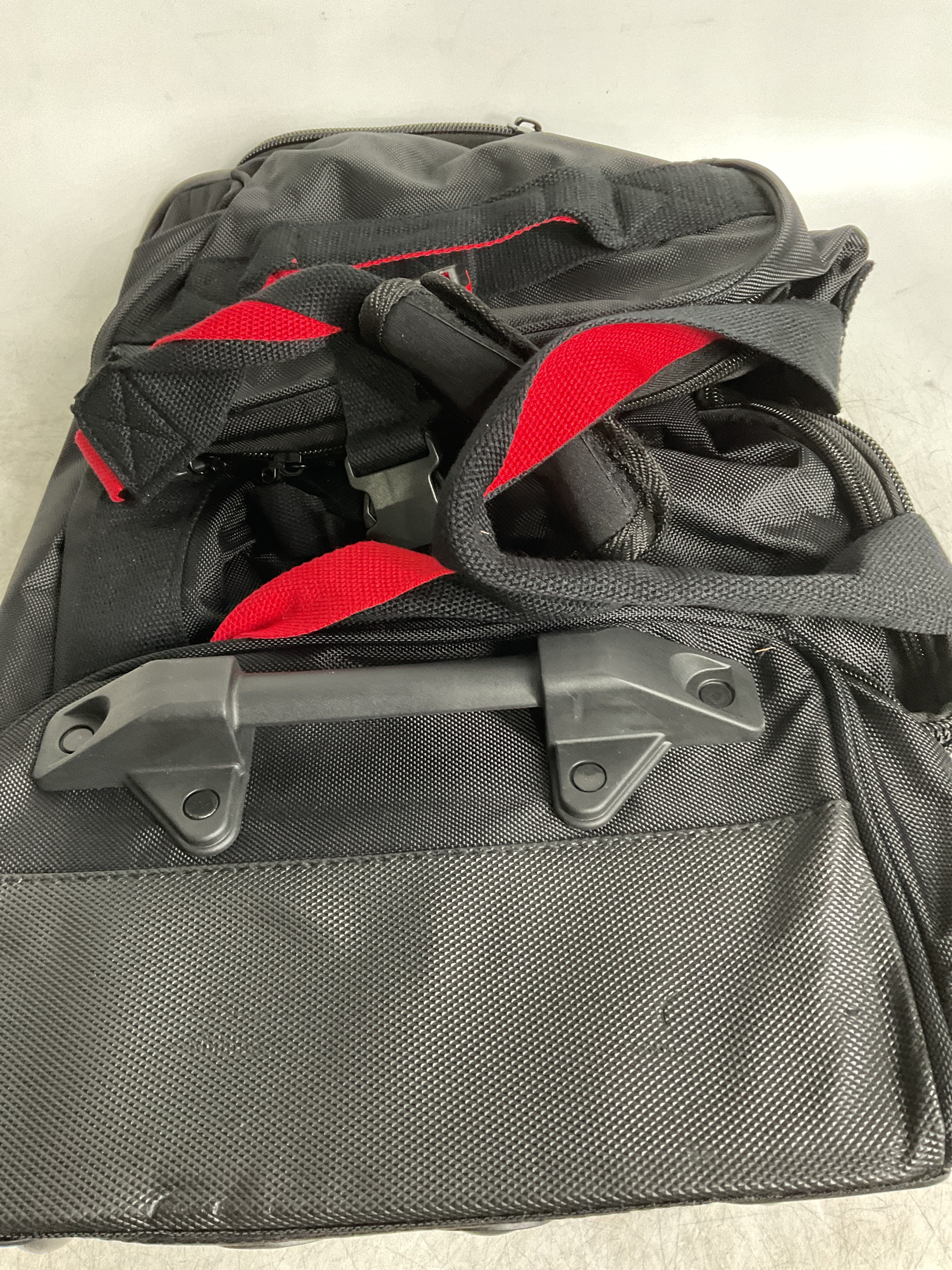 A.SAKS Luggage Lightweight Rolling Trolley Duffel with Wheels ( Black/Red , One Size ) Black/Red One Size U12