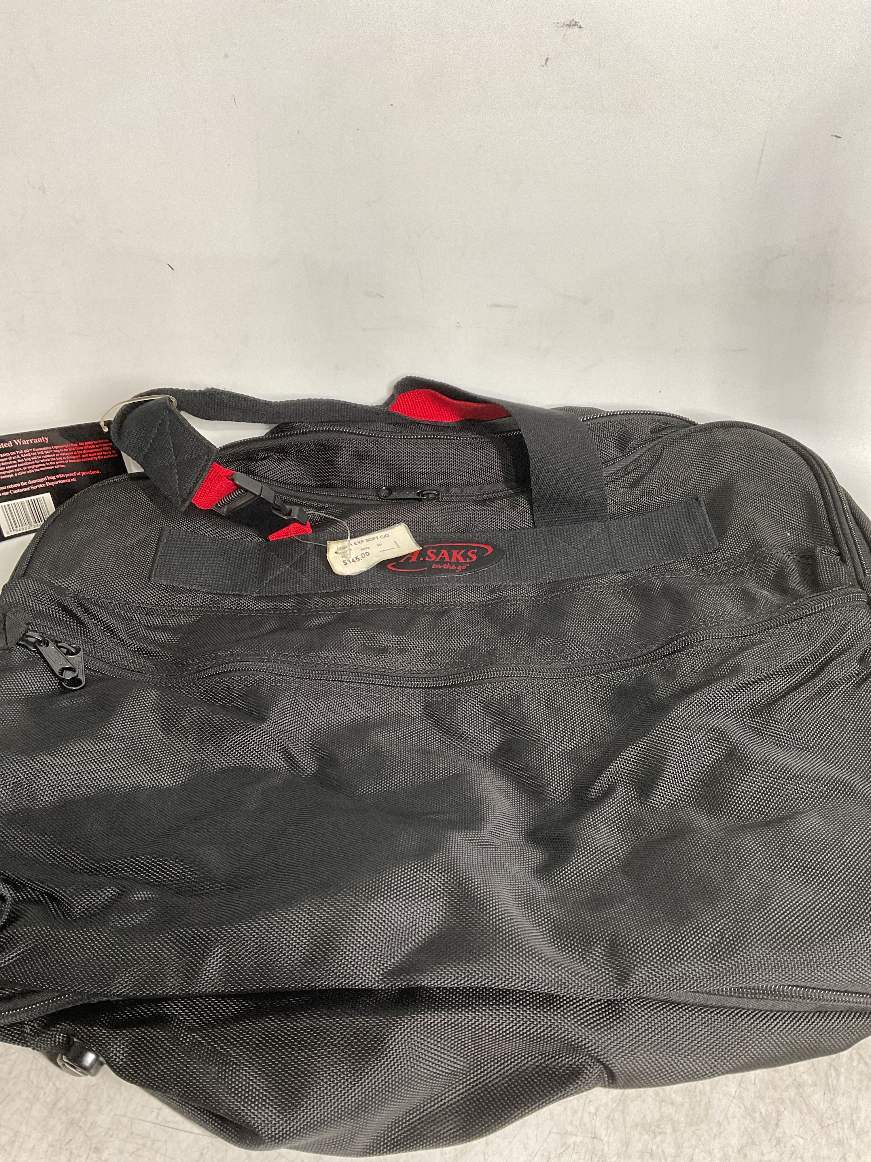A.SAKS EXPANDABLE 21” Soft Carry On ( Black/Red , 21-inch ) Black/Red 21 Inch U7