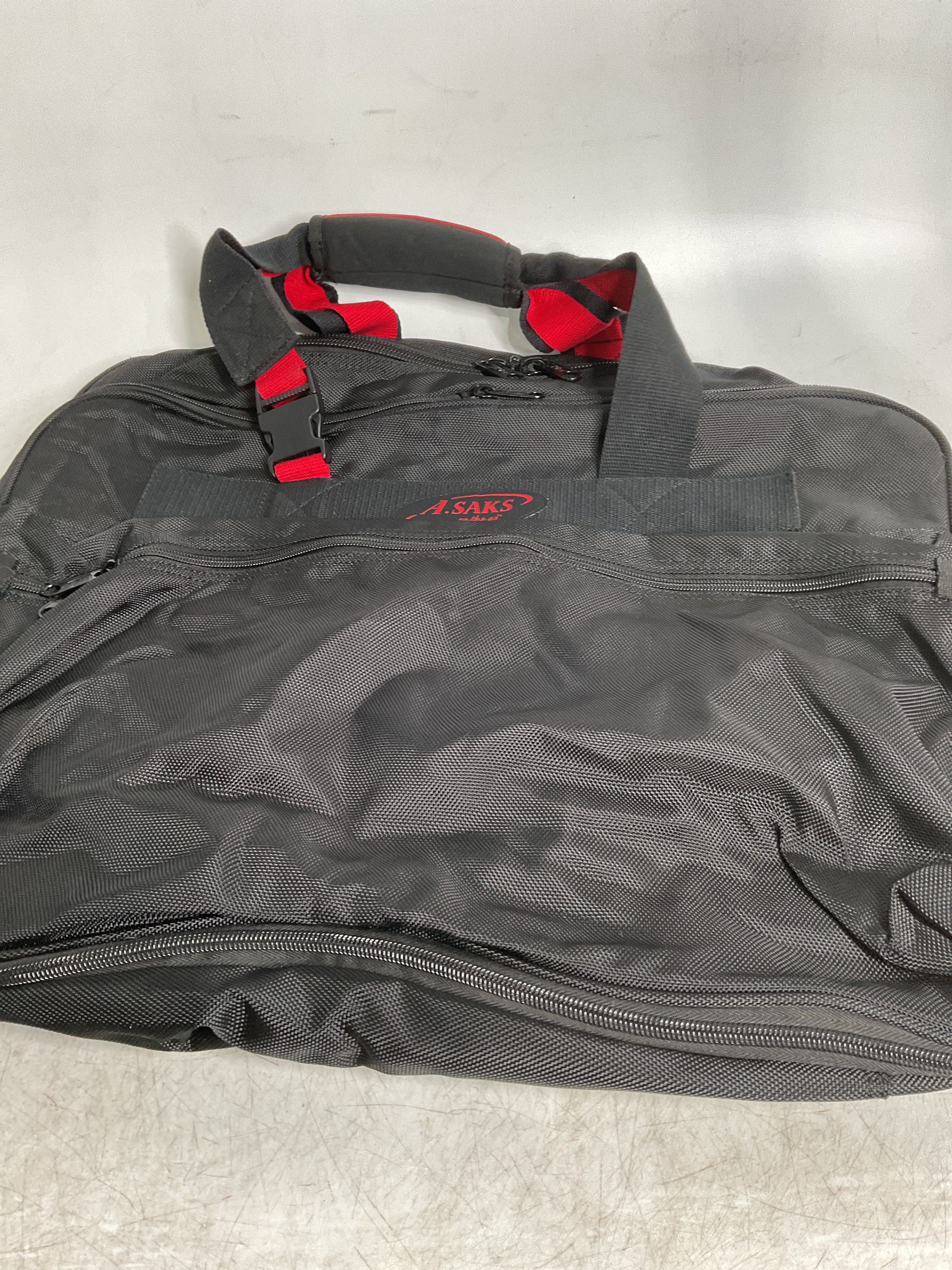 A.SAKS EXPANDABLE 21” Soft Carry On ( Black/Red , 21-inch ) Black/Red 21 Inch U8