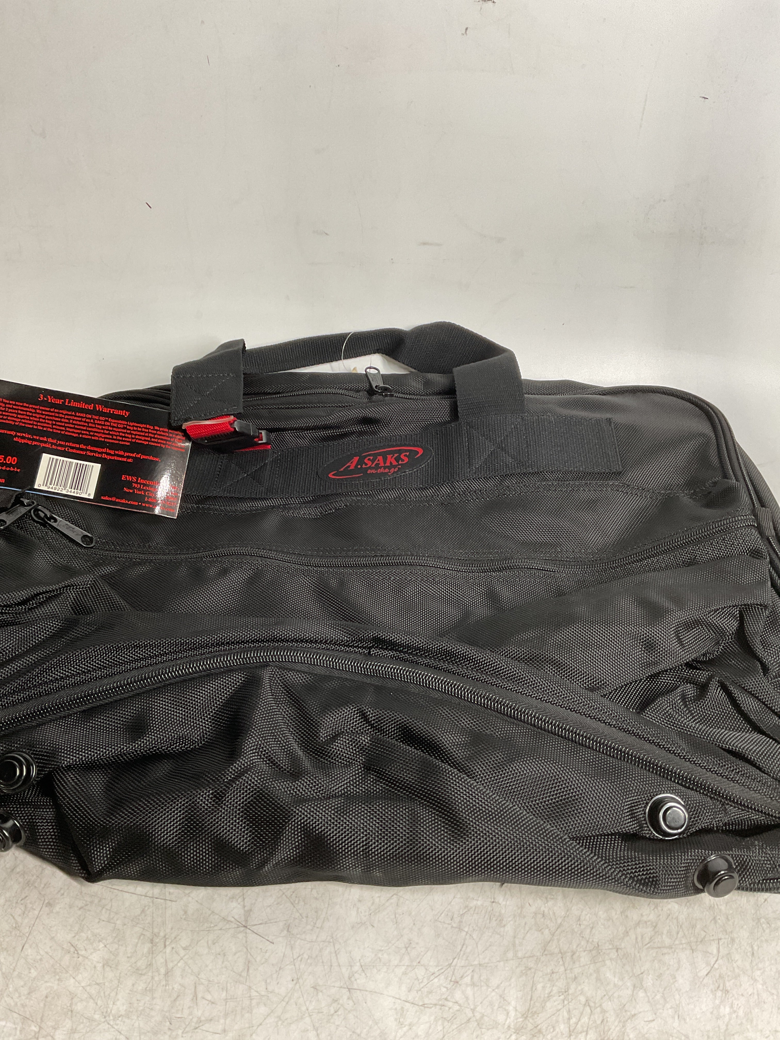A.SAKS EXPANDABLE 21” Soft Carry On ( Black/Red , 21-inch ) Black/Red 21 Inch U9
