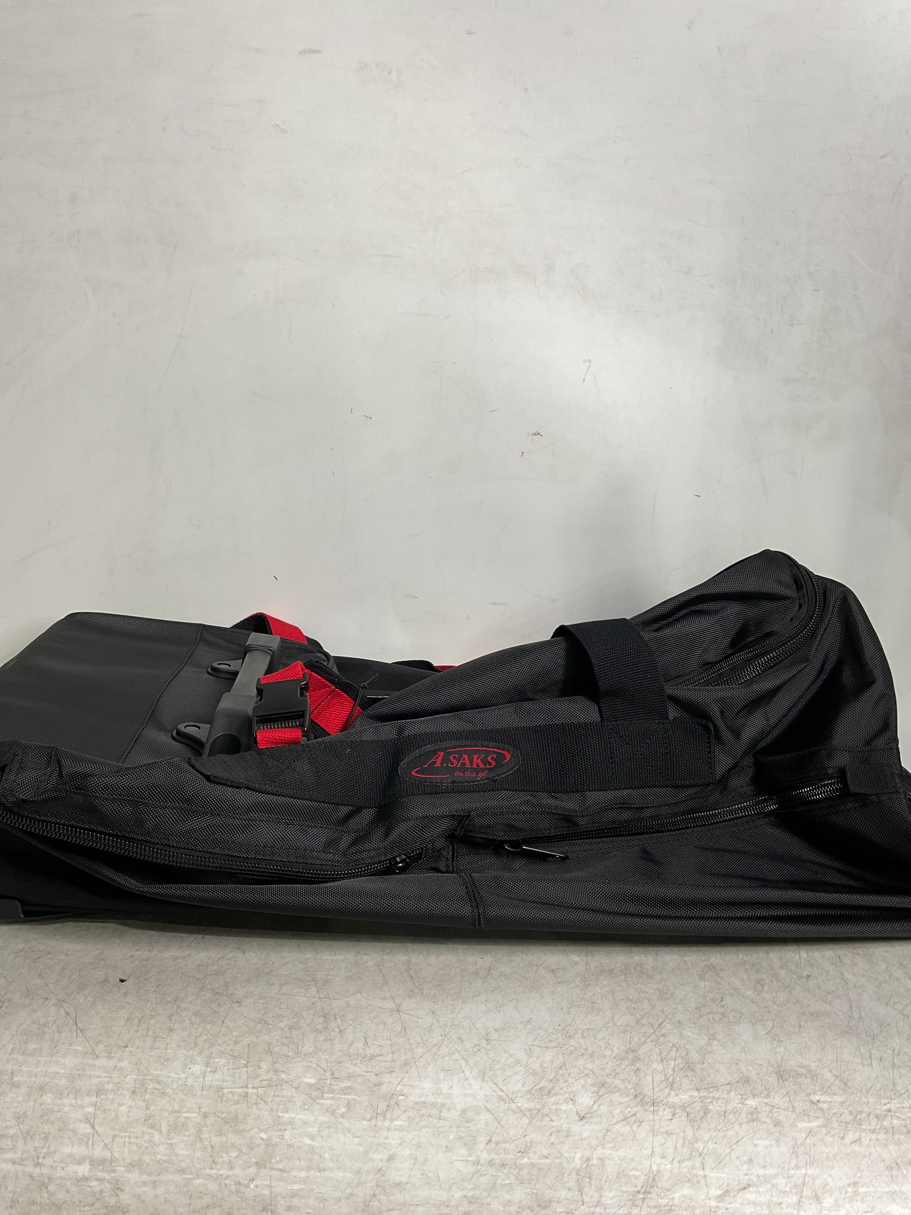 A.SAKS Luggage Lightweight Rolling Trolley Duffel with Wheels ( Black/Red , One Size ) Black/Red One Size U22