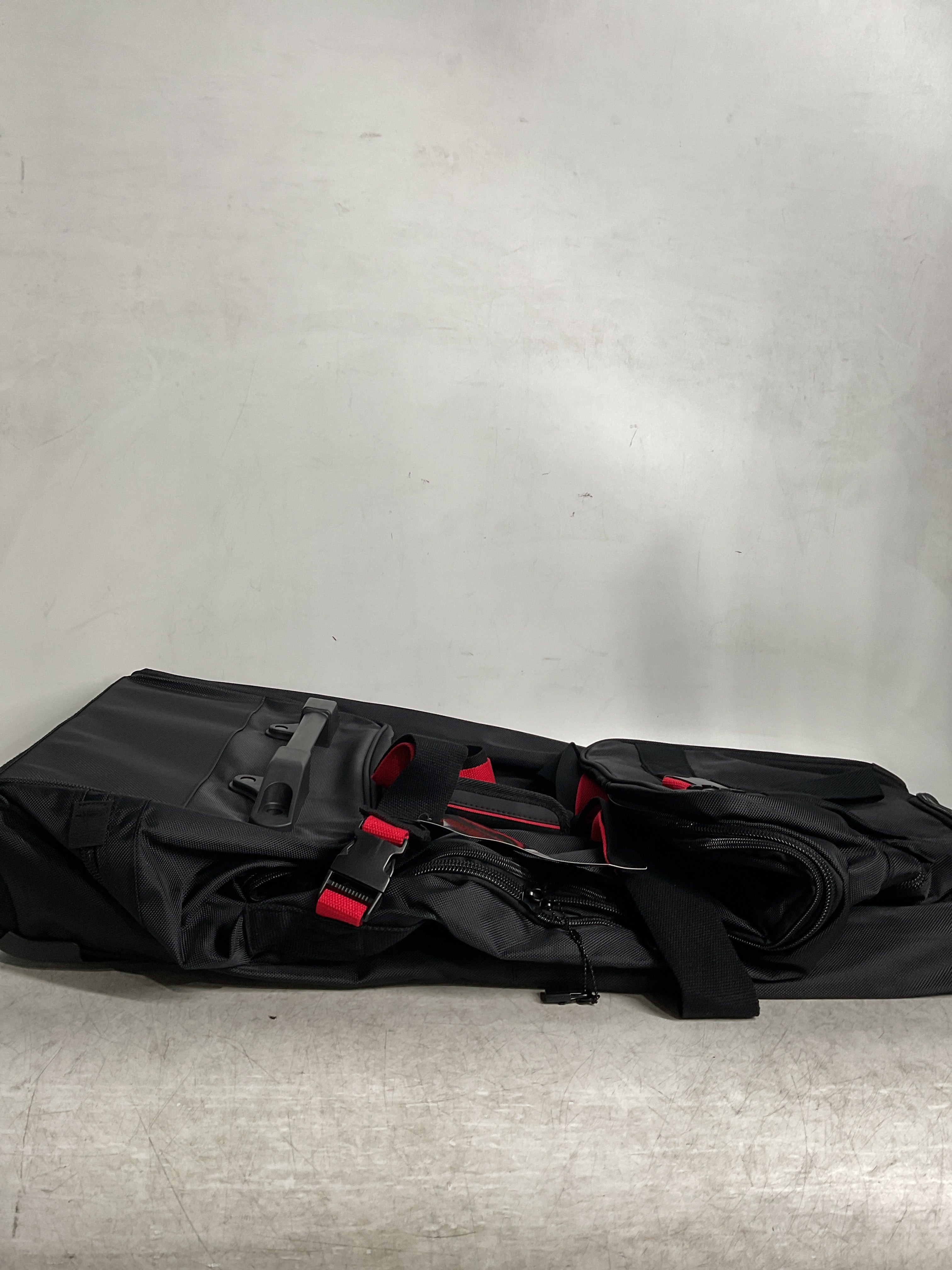 A.SAKS Luggage Lightweight Rolling Trolley Duffel with Wheels ( Black/Red , One Size ) Black/Red One Size U23