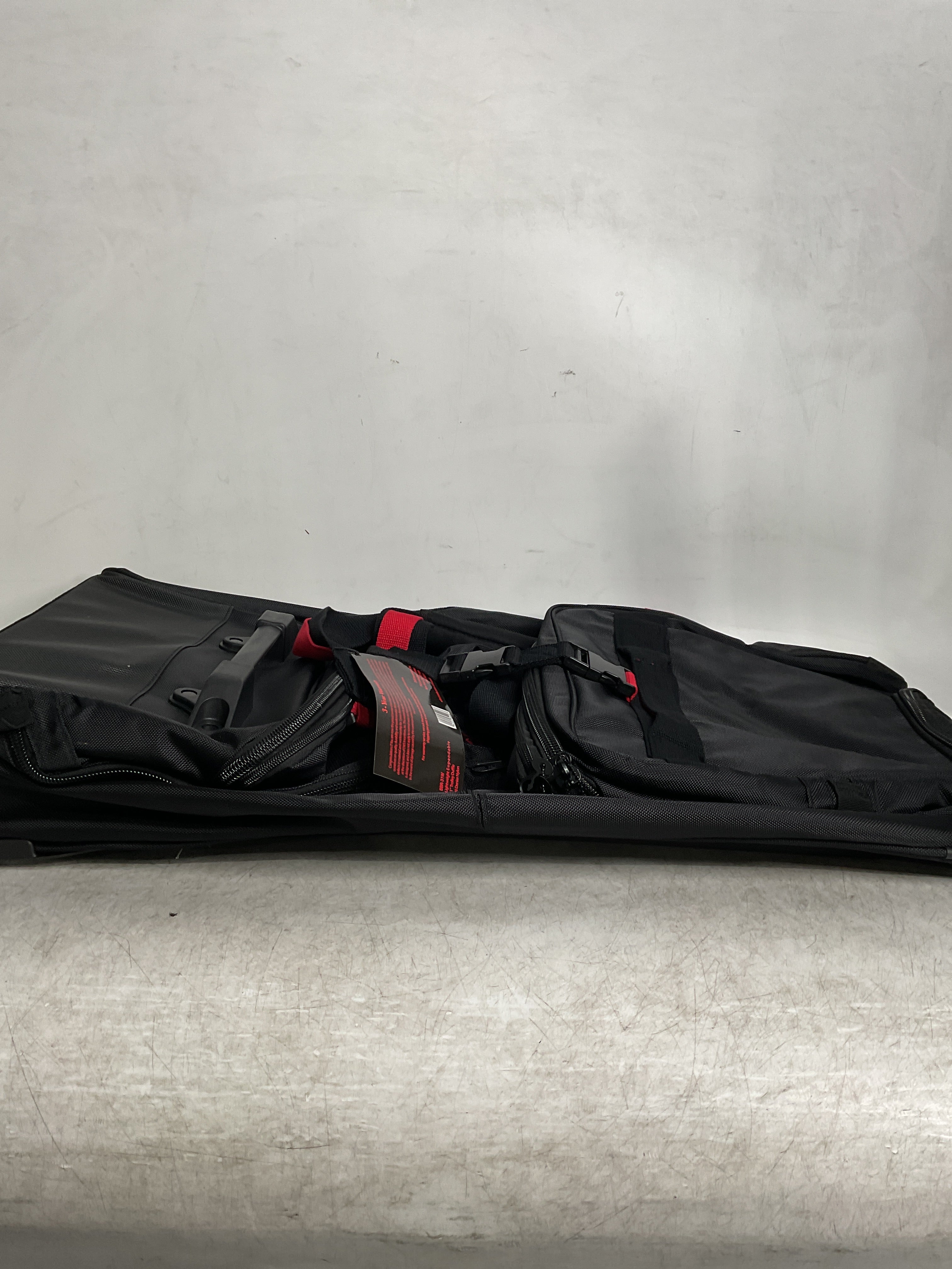 A.SAKS Luggage Lightweight Rolling Trolley Duffel with Wheels ( Black/Red , One Size ) Black/Red One Size U24