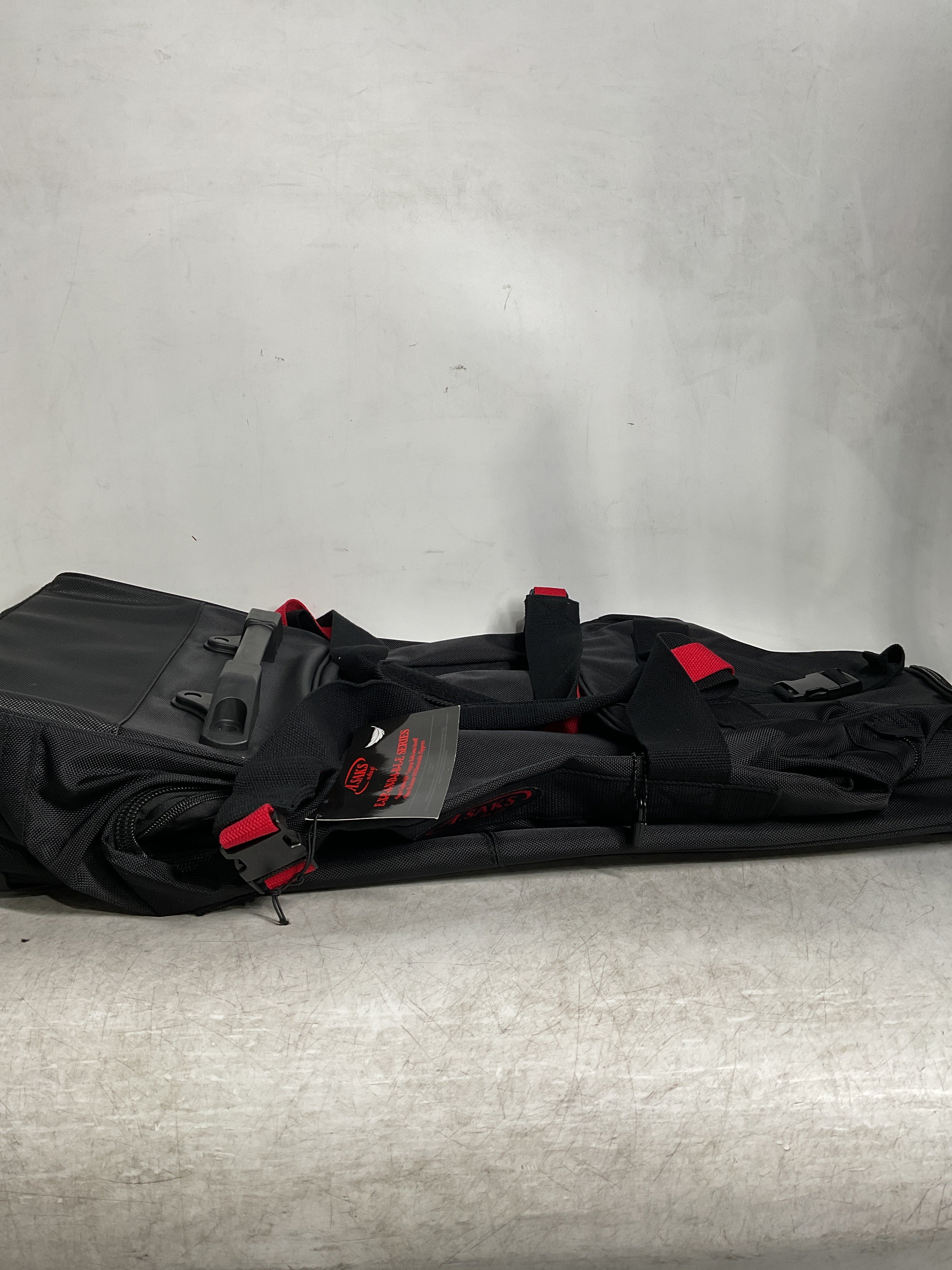 A.SAKS Luggage Lightweight Rolling Trolley Duffel with Wheels ( Black/Red , One Size ) Black/Red One Size U26