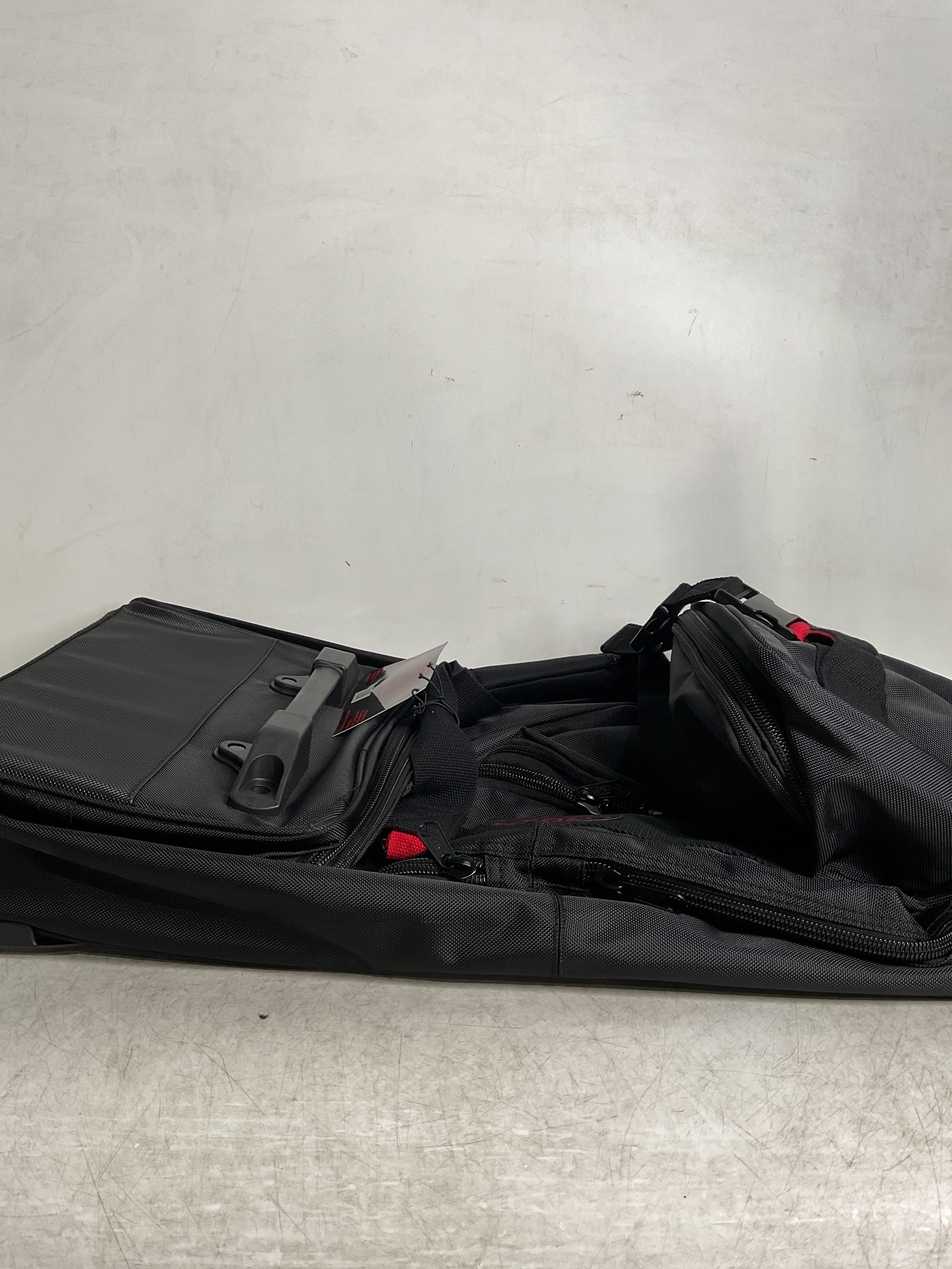 A.SAKS Luggage Lightweight Rolling Trolley Duffel with Wheels ( Black/Red , One Size ) Black/Red One Size U27
