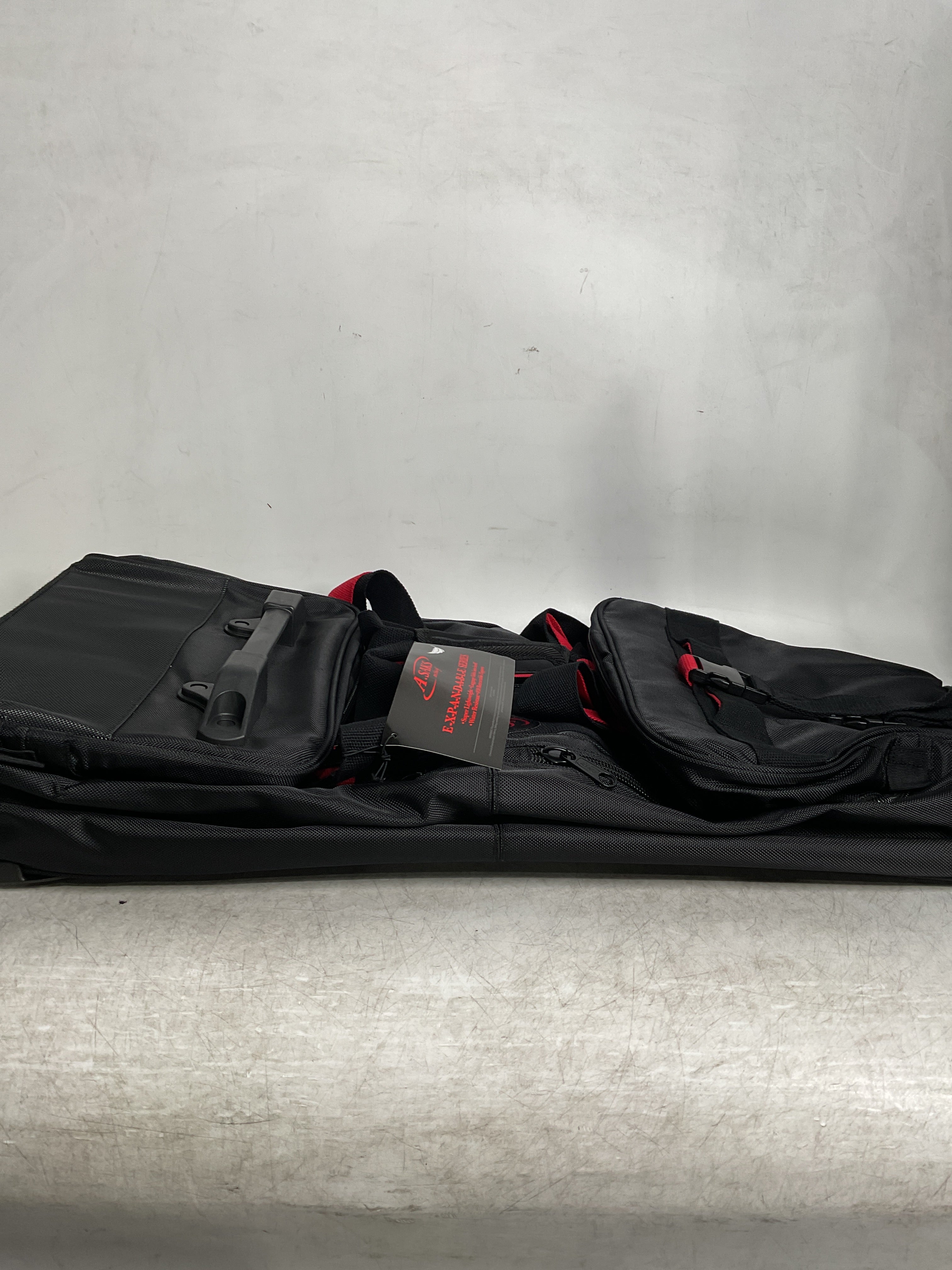 A.SAKS Luggage Lightweight Rolling Trolley Duffel with Wheels ( Black/Red , One Size ) Black/Red One Size U29