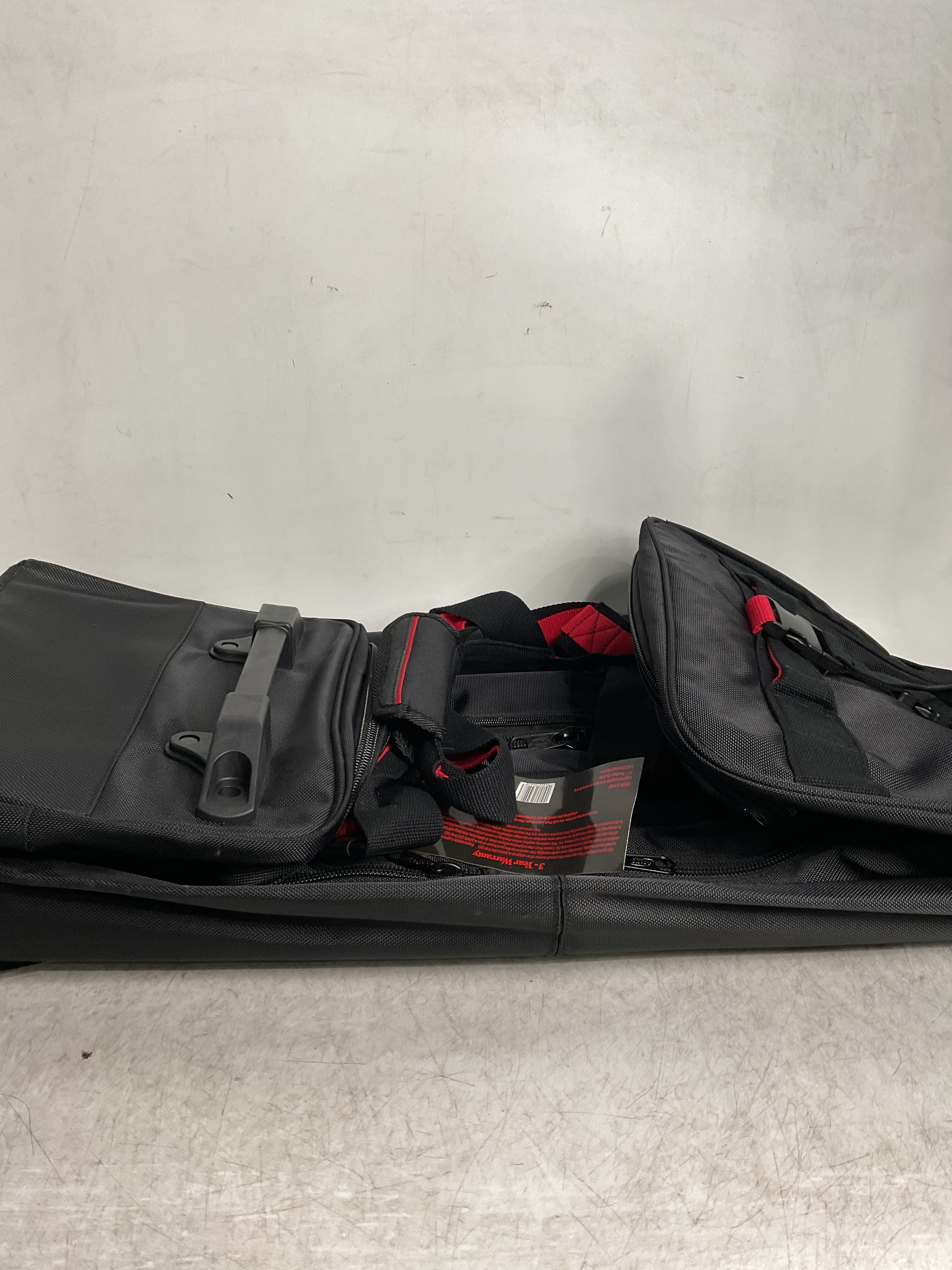 A.SAKS Luggage Lightweight Rolling Trolley Duffel with Wheels ( Black/Red , One Size ) Black/Red One Size U30
