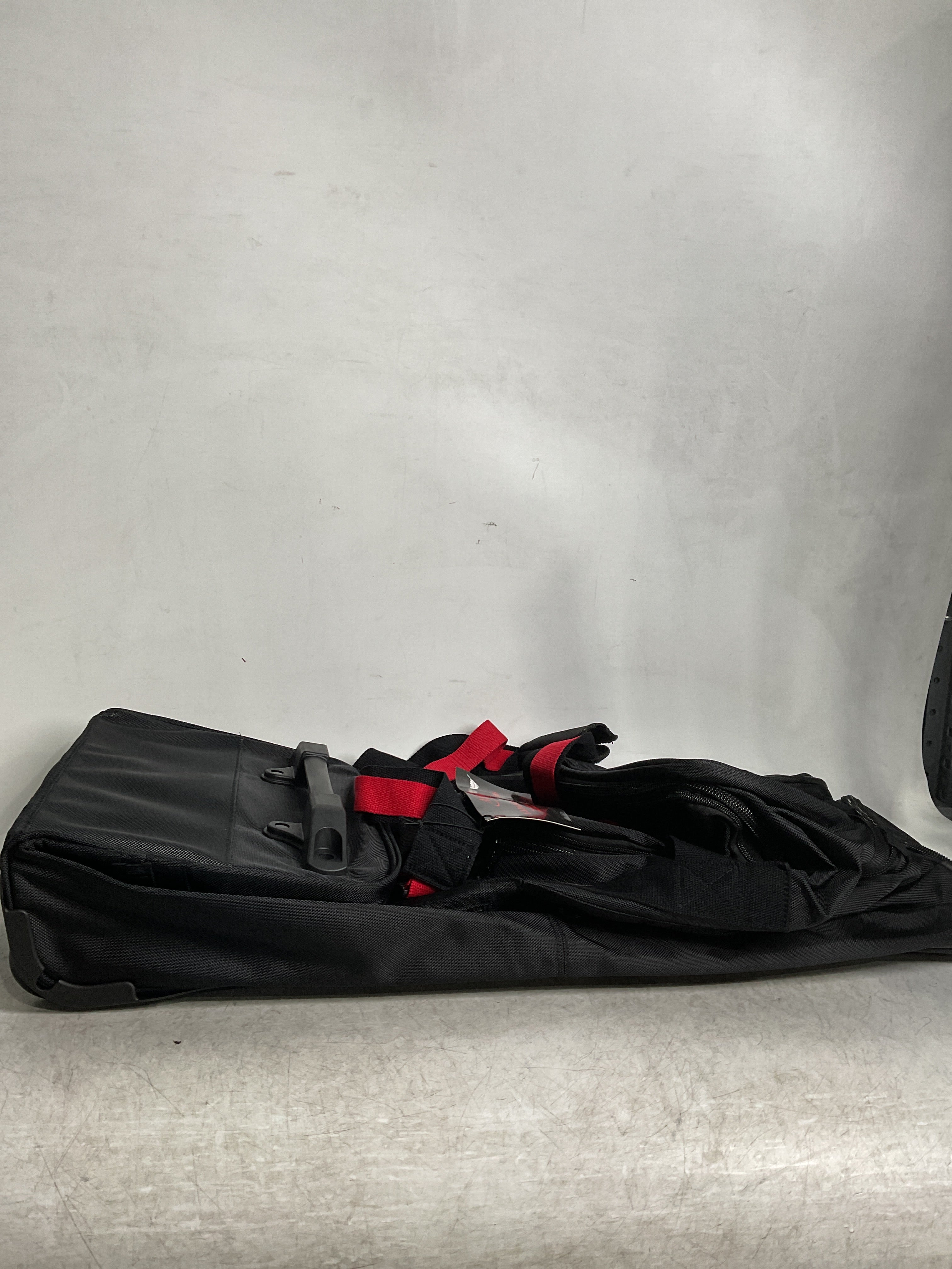 A.SAKS Luggage Lightweight Rolling Trolley Duffel with Wheels ( Black/Red , One Size ) Black/Red One Size U32