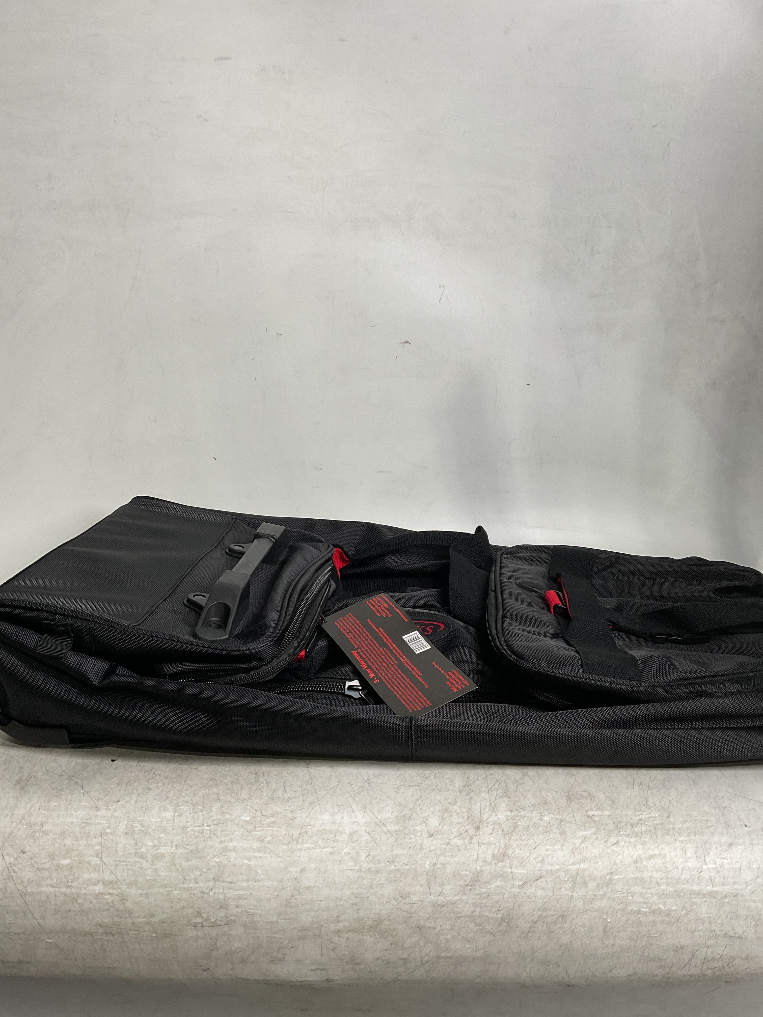 A.SAKS Luggage Lightweight Rolling Trolley Duffel with Wheels ( Black/Red , One Size ) Black/Red One Size U43