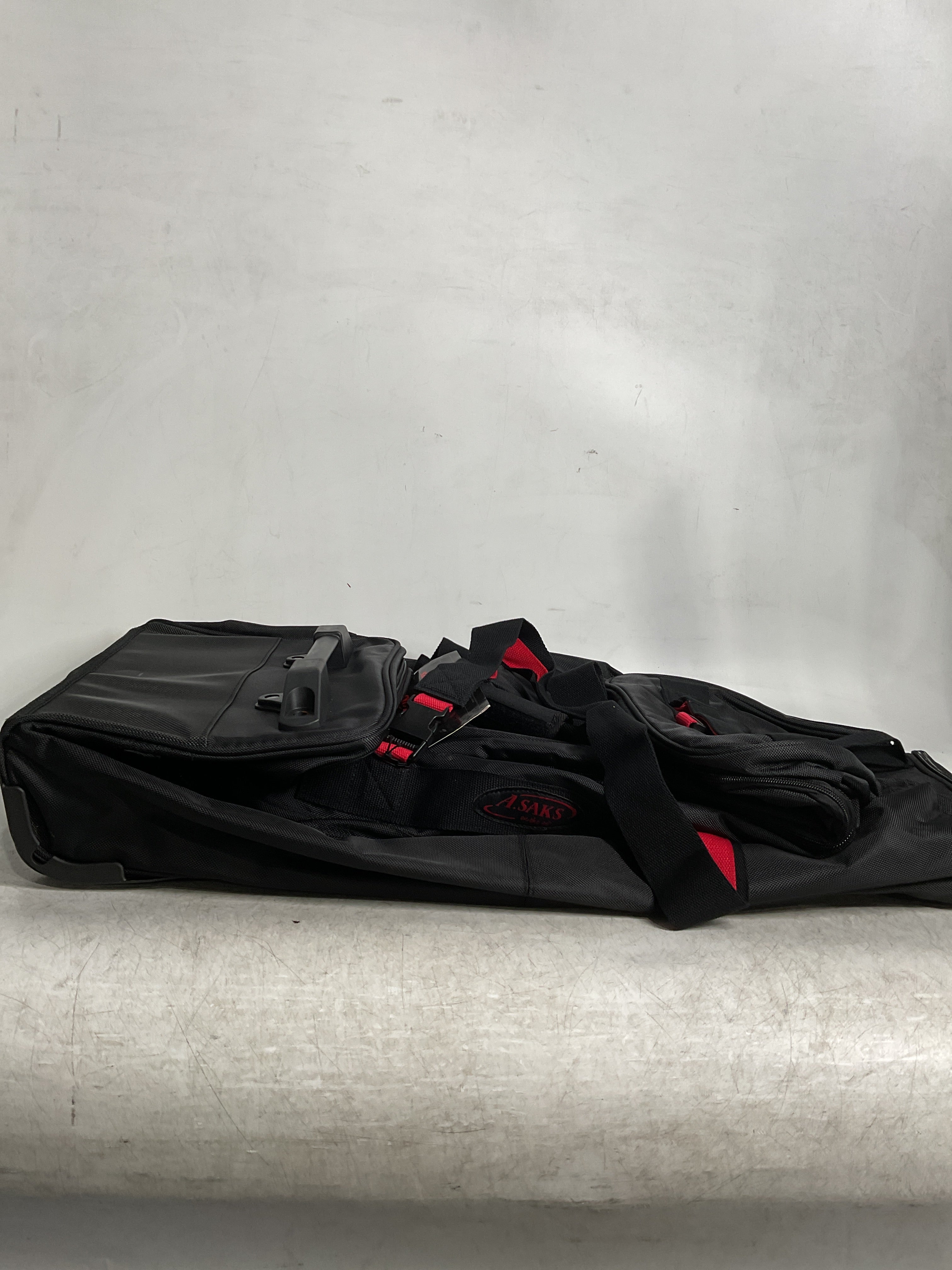 A.SAKS Luggage Lightweight Rolling Trolley Duffel with Wheels ( Black/Red , One Size ) Black/Red One Size U45
