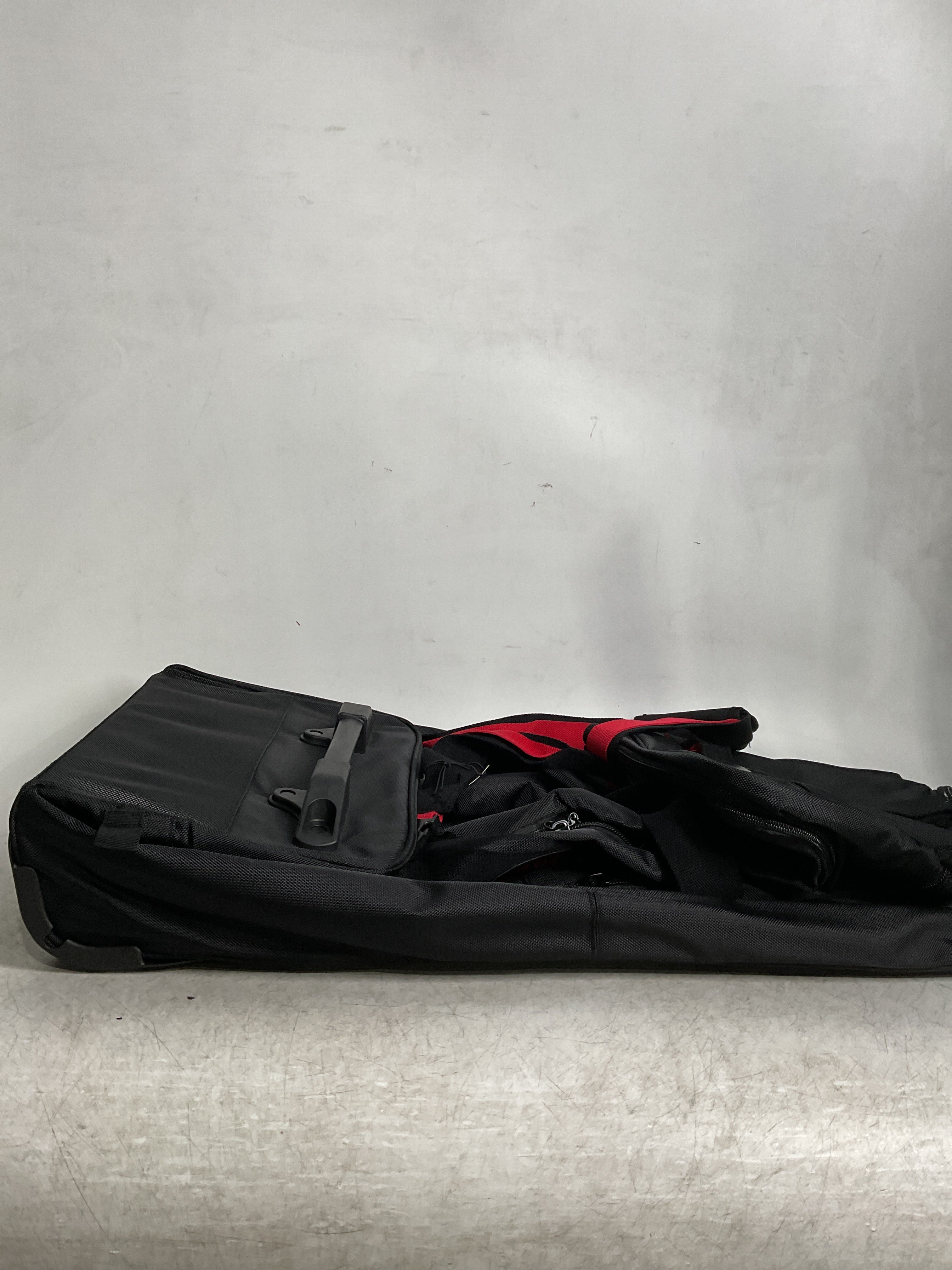 A.SAKS Luggage Lightweight Rolling Trolley Duffel with Wheels ( Black/Red , One Size ) Black/Red One Size U46