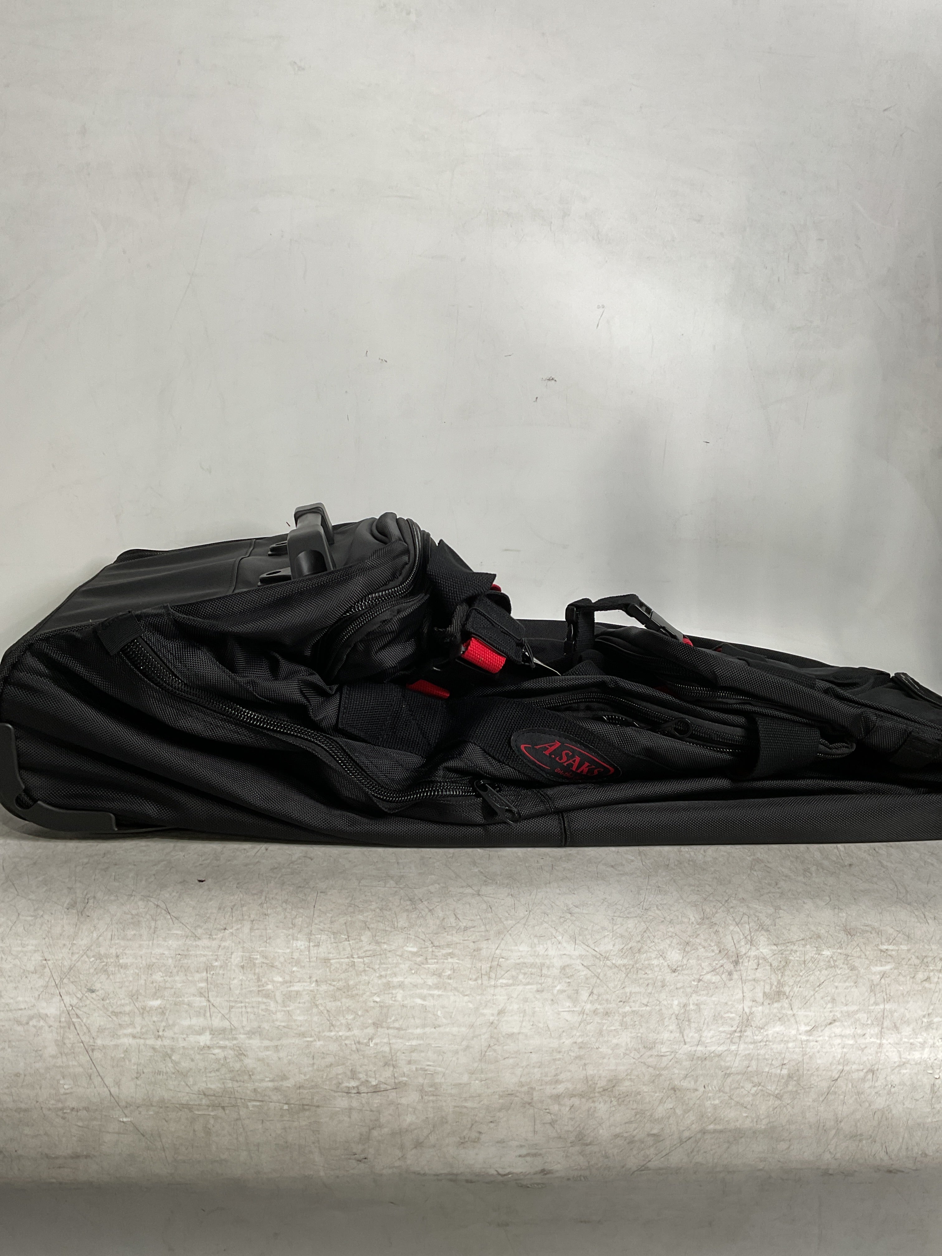 A.SAKS Luggage Lightweight Rolling Trolley Duffel with Wheels ( Black/Red , One Size ) Black/Red One Size U47