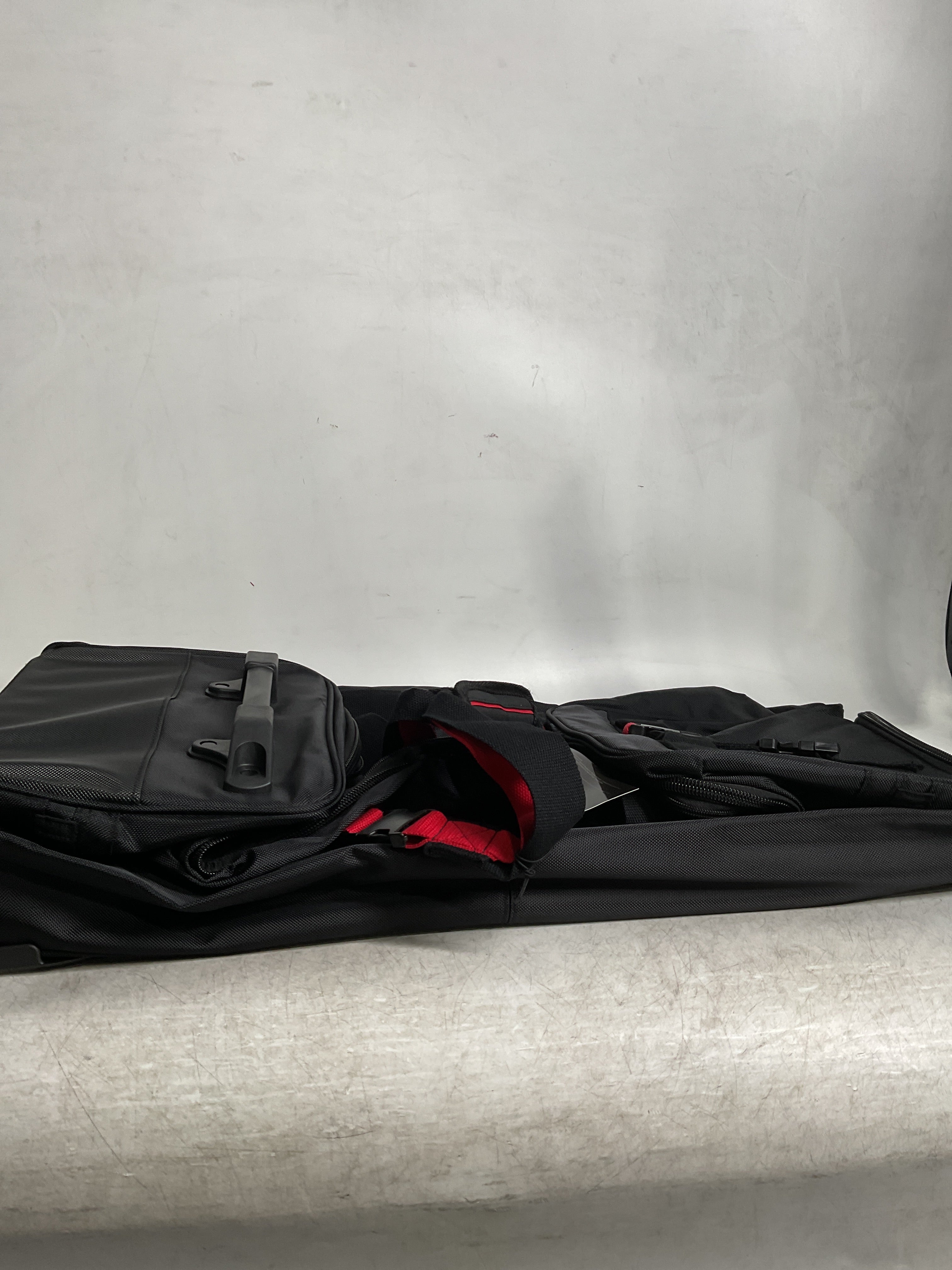 A.SAKS Luggage Lightweight Rolling Trolley Duffel with Wheels ( Black/Red , One Size ) Black/Red One Size U48