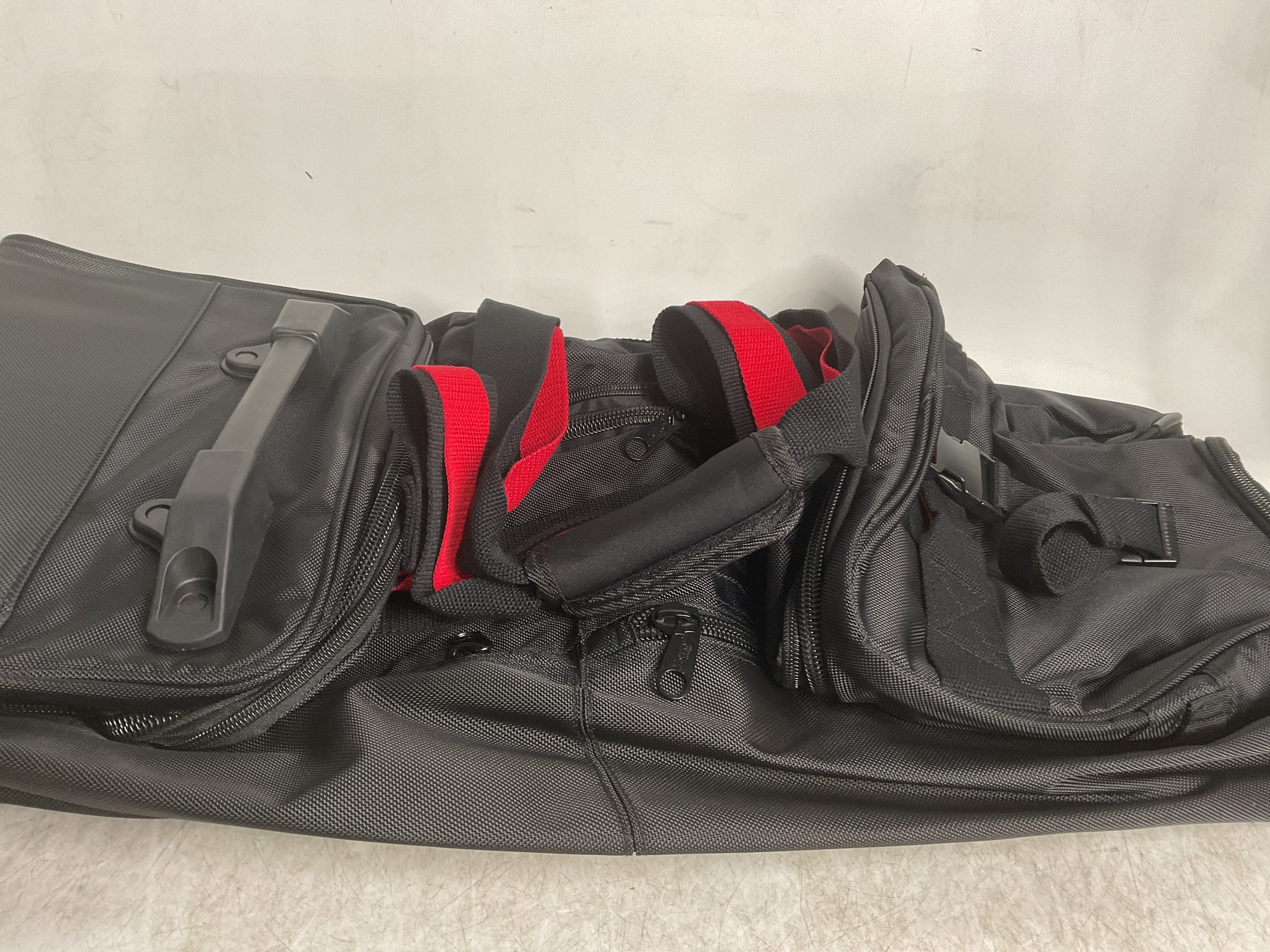 A.SAKS Luggage Lightweight Rolling Trolley Duffel with Wheels ( Black/Red , One Size ) Black/Red One Size U58