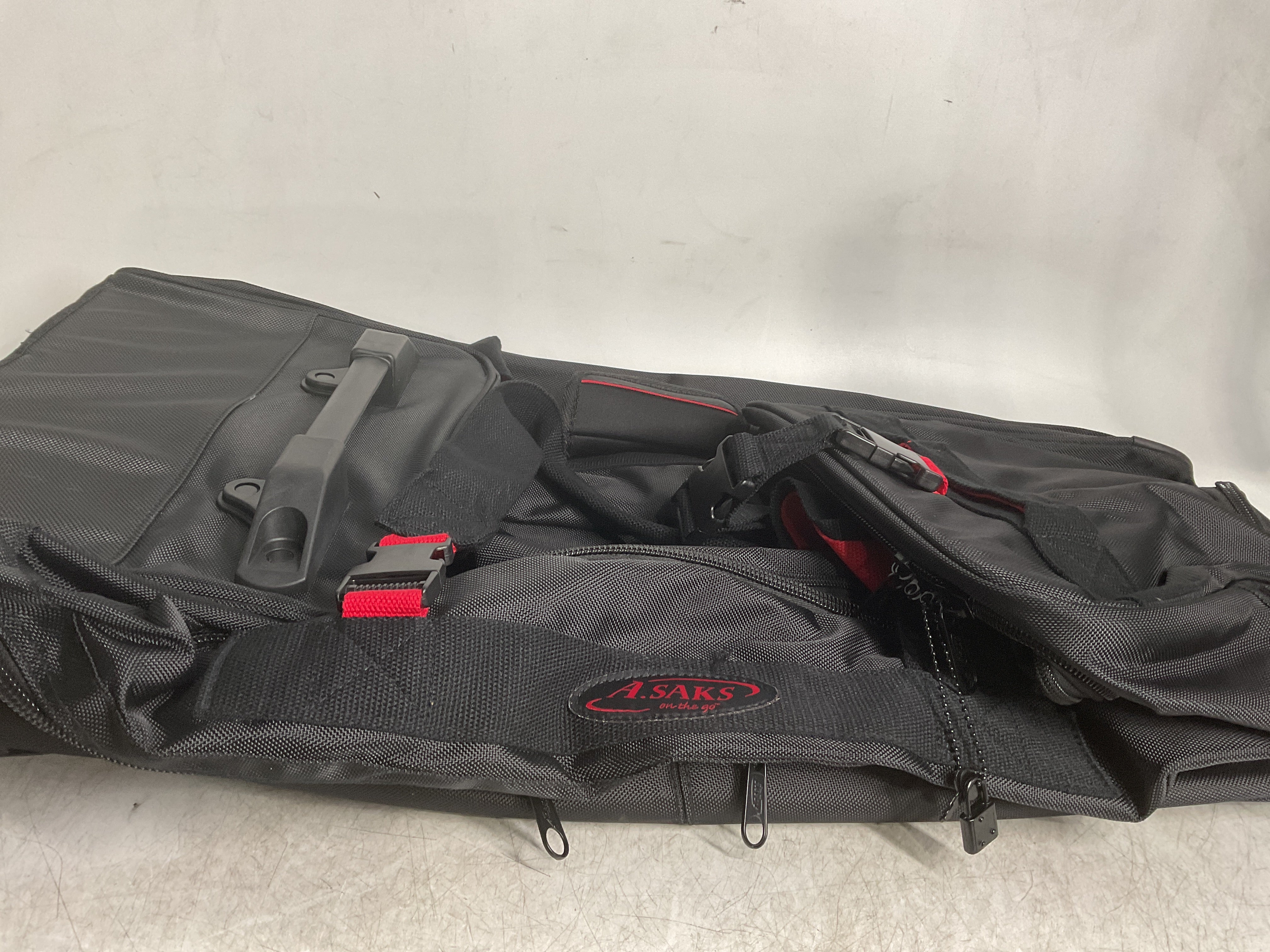 A.SAKS Luggage Lightweight Rolling Trolley Duffel with Wheels ( Black/Red , One Size ) Black/Red One Size U59