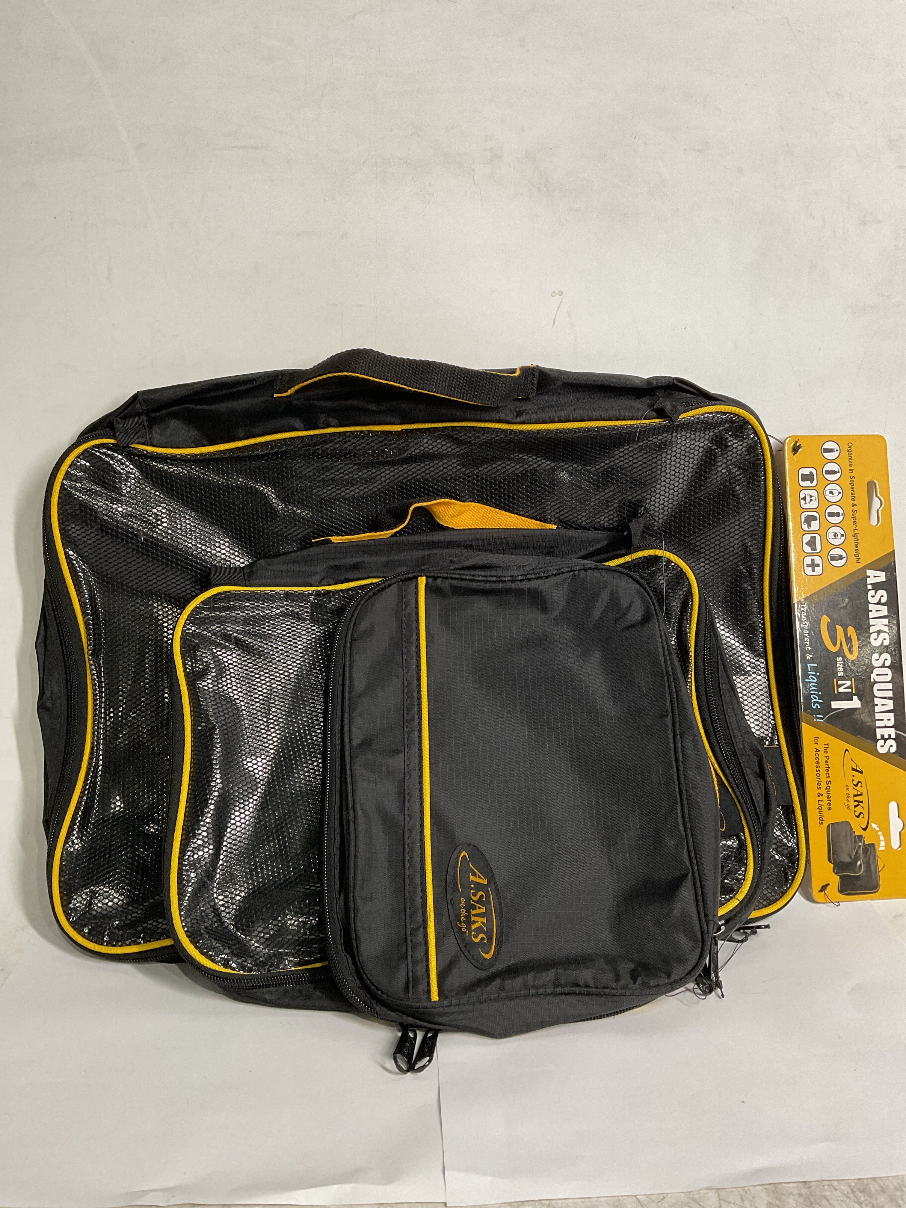 A.SAKS Luggage Packing Essentials, Squares, Paks ( Black , Squares ) Black Squares U1