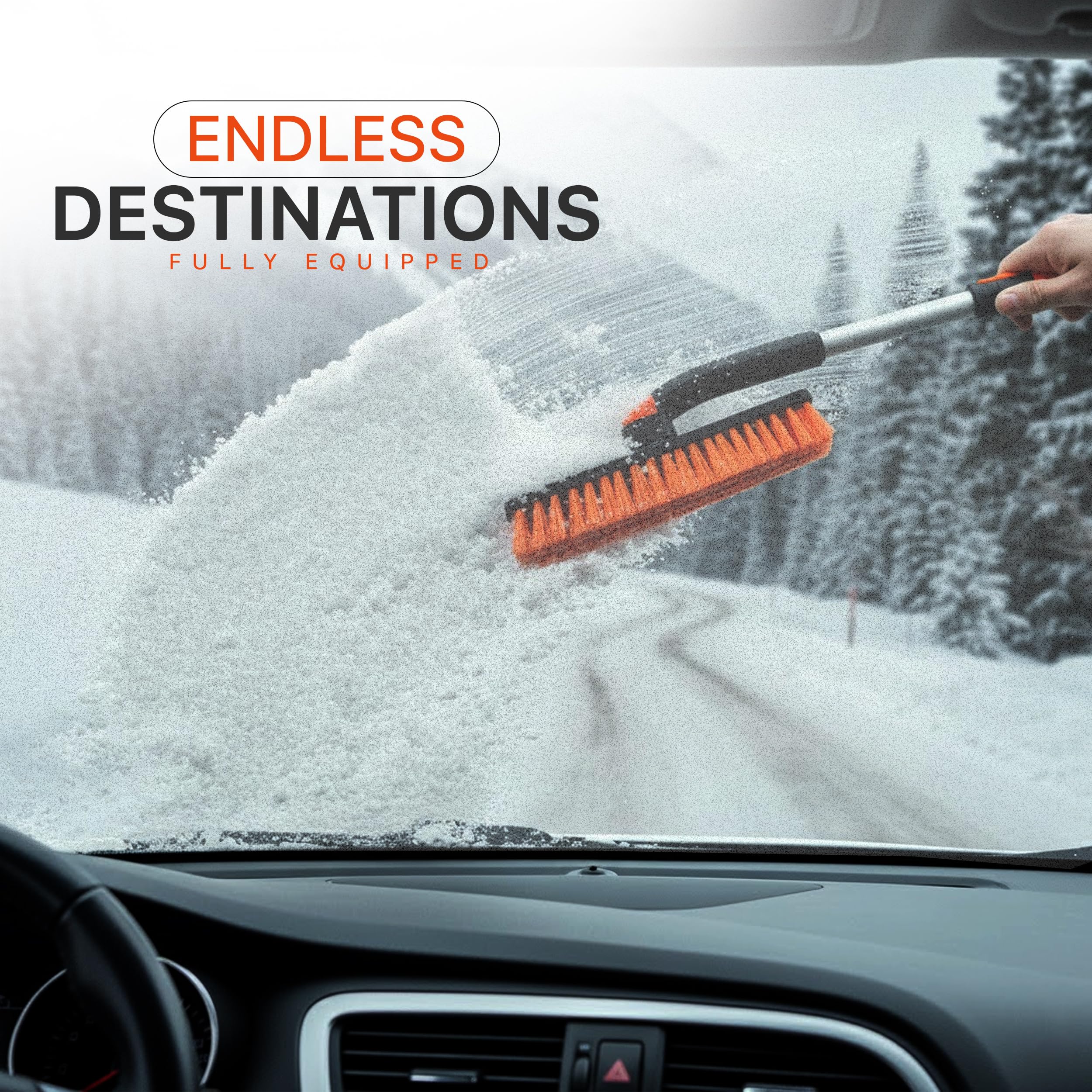 Utopia Home 31" to 37” Extendable Snow Brush for Car and Ice Scrapers for Car Windshield, 360° Rotation Brush Head Snow Broom for Truck and SUVs with Ergonomic Foam Grip   U1