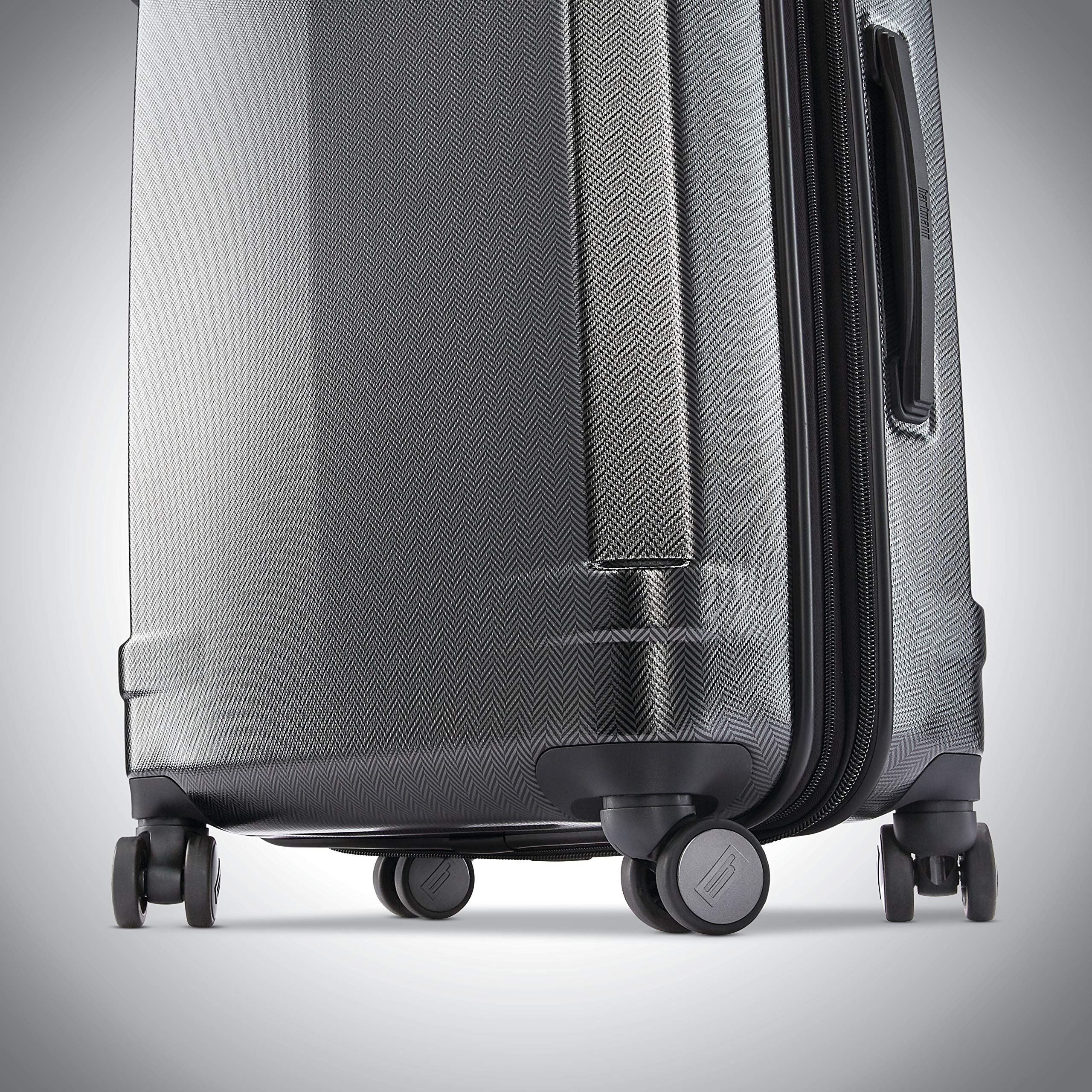 Hartmann Century Deluxe Hardside Expandable Large Checked Luggage with Spinner Wheels, Black/Gunmetal Black/Gunmetal 22 x 16 x 9 U1
