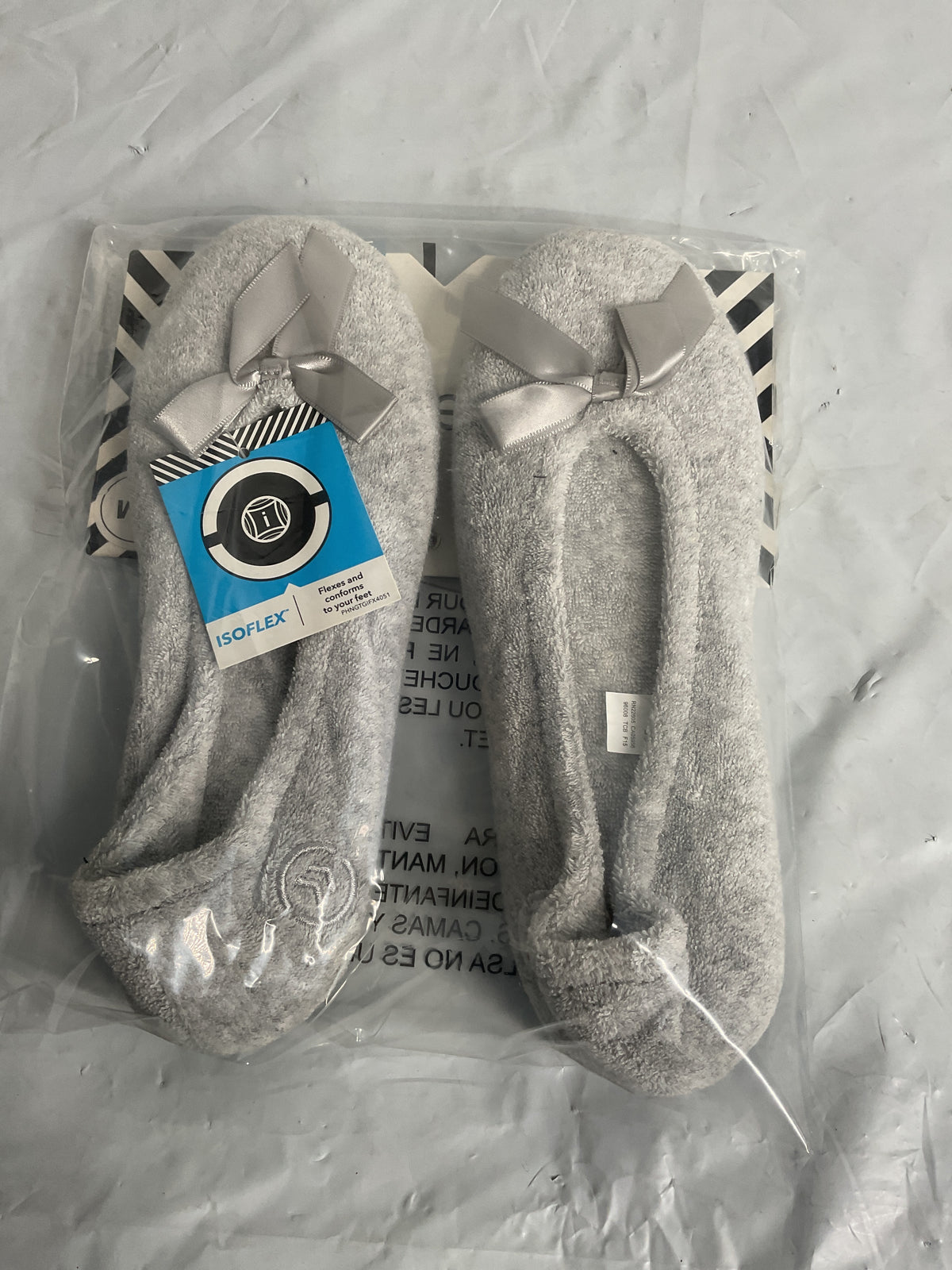 isotoner Women's Indoor/Outdoor Classic Terry Ballerina Slippers with Non-slip Sole, Heather Grey, 8-9 Heather Grey 5-6 U1