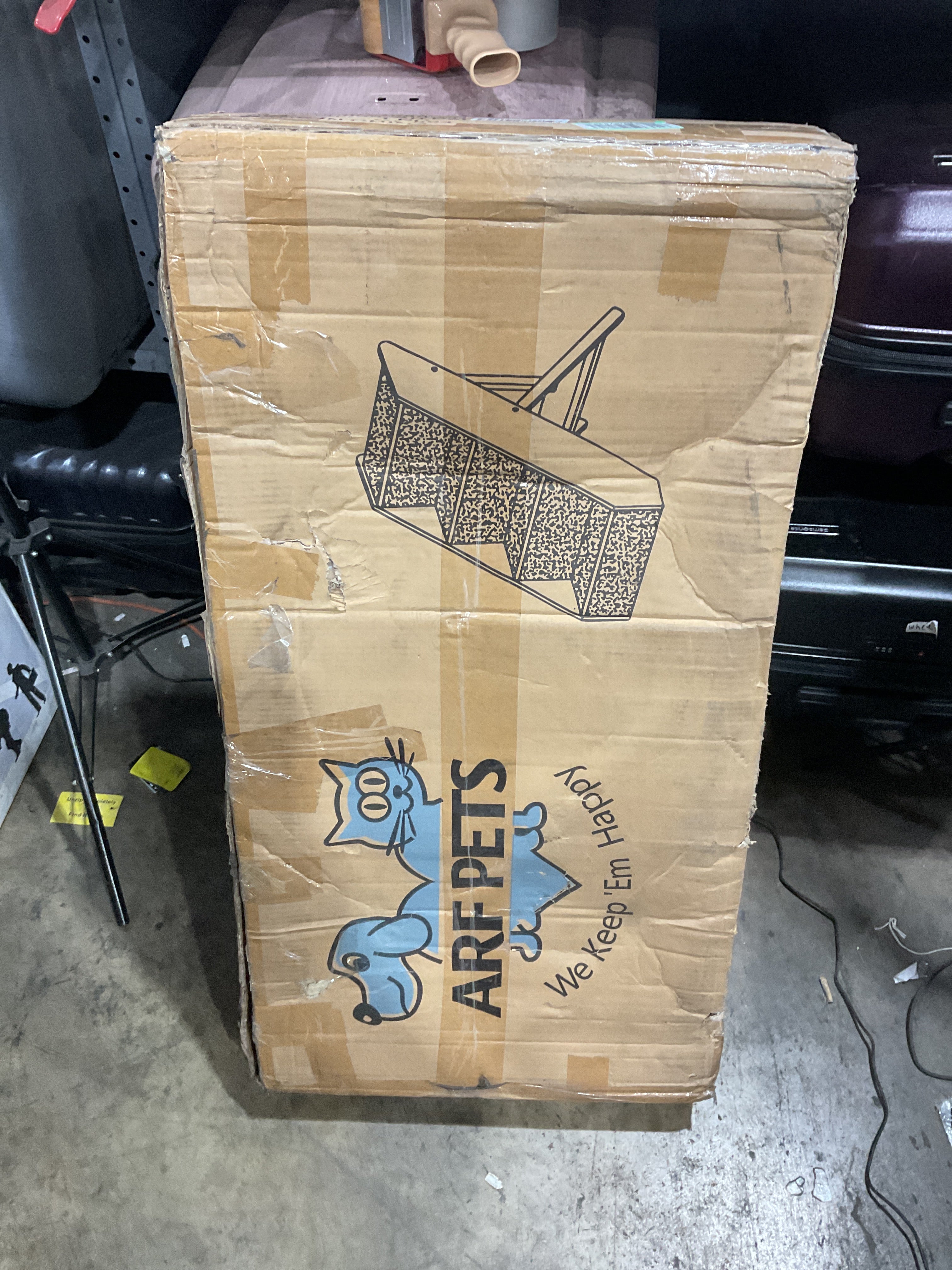 Arf Pets Wood Dog Stairs, 4 Levels Height Adjustment Wide Pet Steps, Foldable, White White  U1