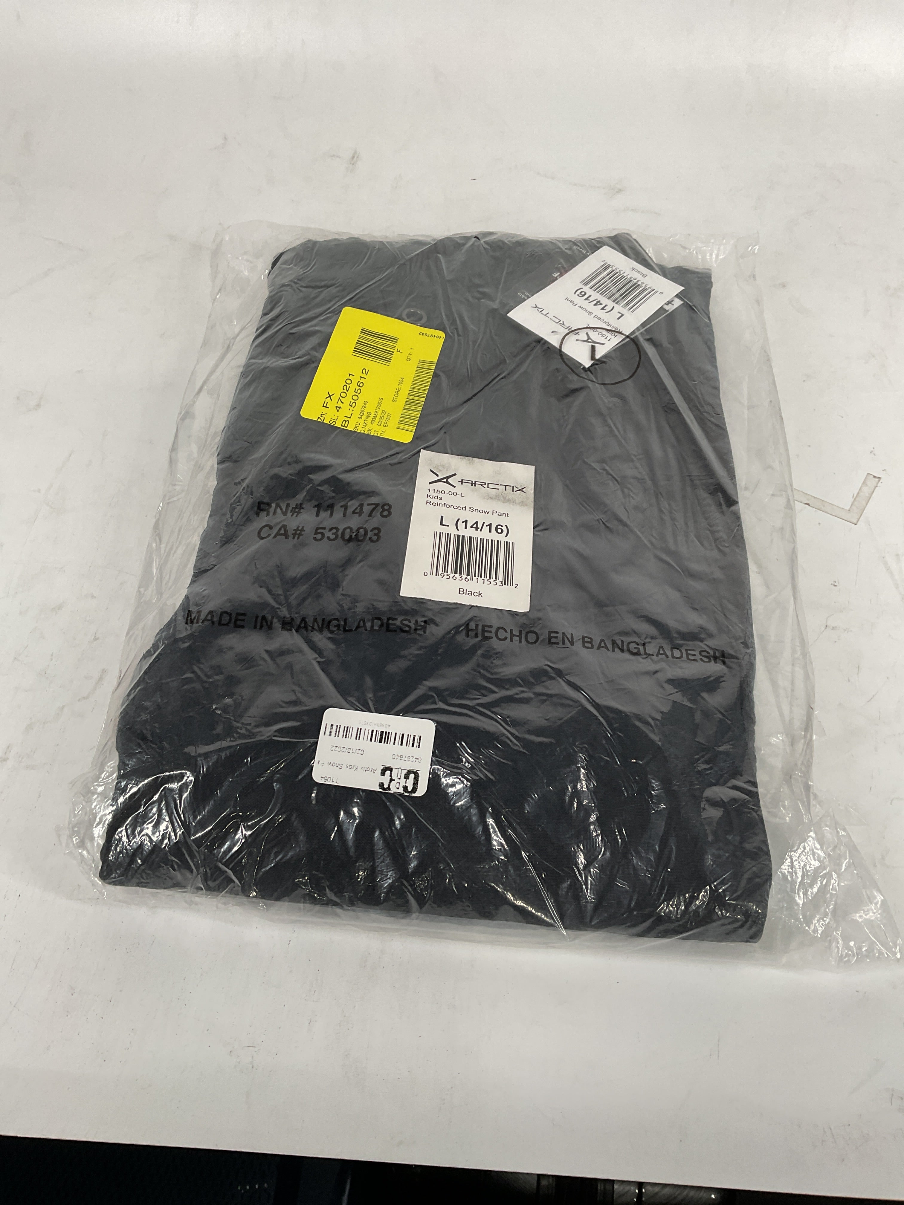 Arctix Kids Snow Pants with Reinforced Knees and Seat Black Large U3