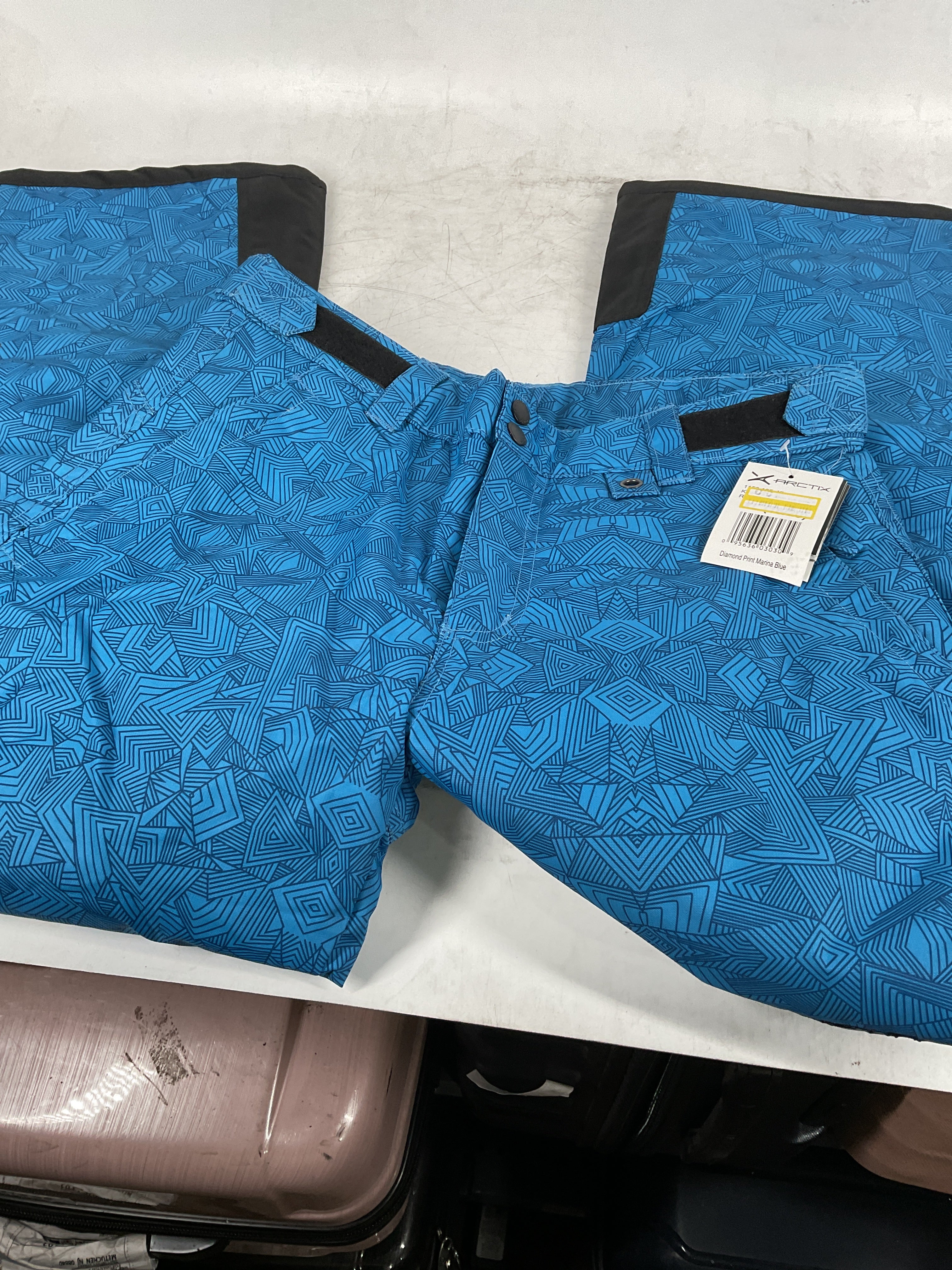 Arctix Kids Snow Pants with Reinforced Knees and Seat ( Diamond Print Marina Blue , X-Large ) Diamond Print Marina Blue X Large U6