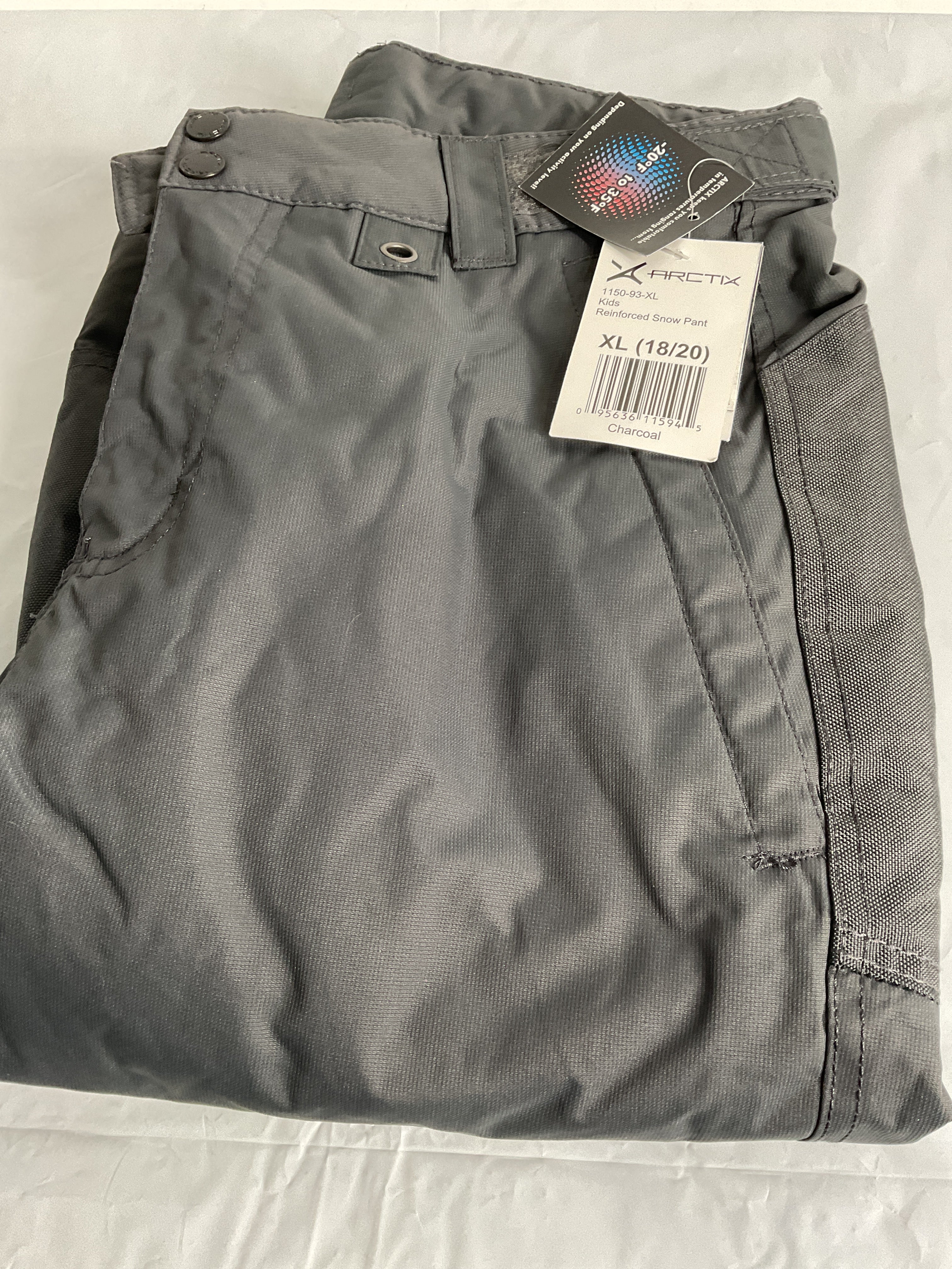 Arctix Kids Snow Pants with Reinforced Knees and Seat ( Charcoal , X-Large ) Charcoal X Large U2