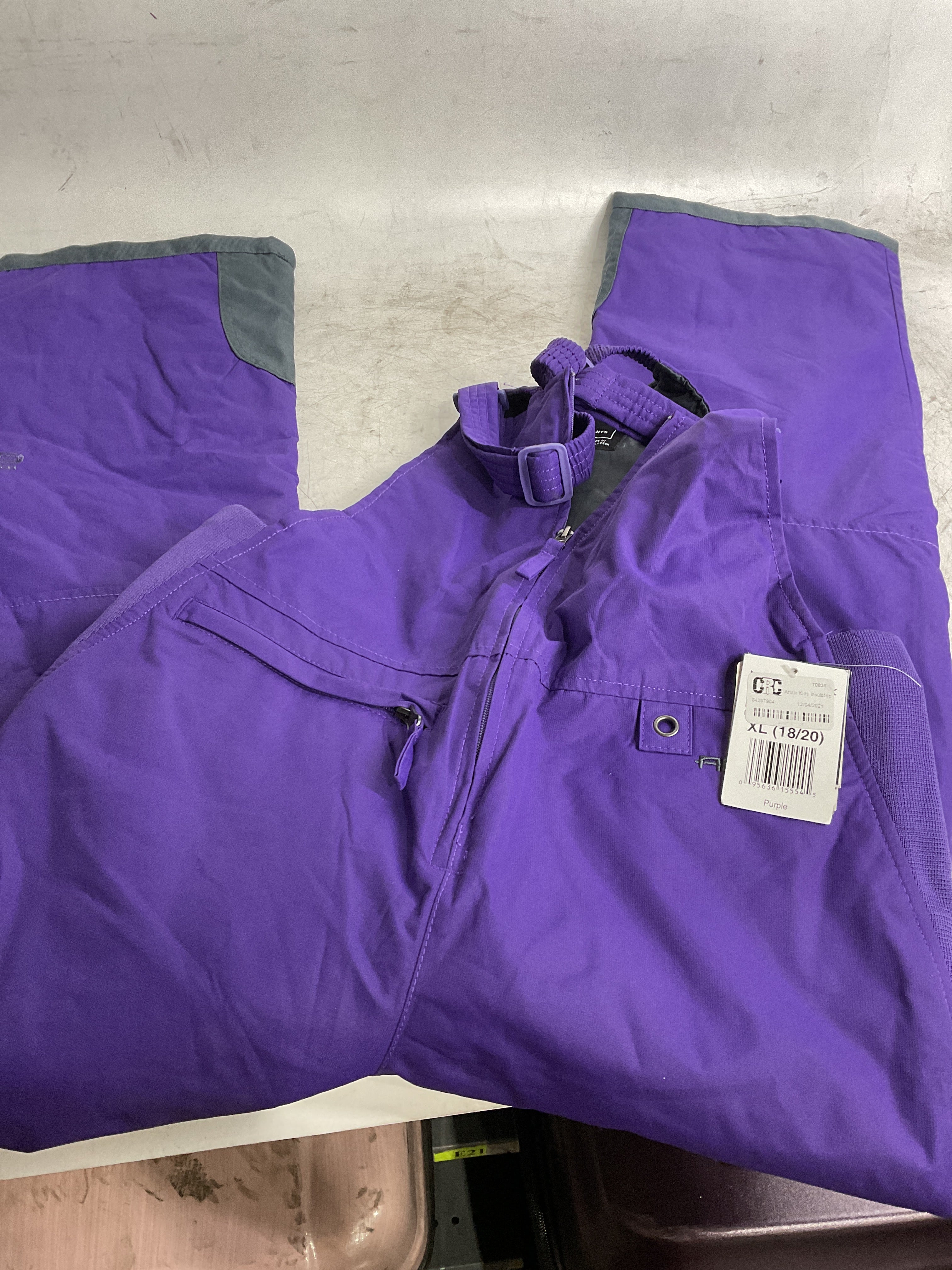 Arctix Kids Insulated Snow Bib Overalls ( Purple , X-Large ) Purple X Large U3