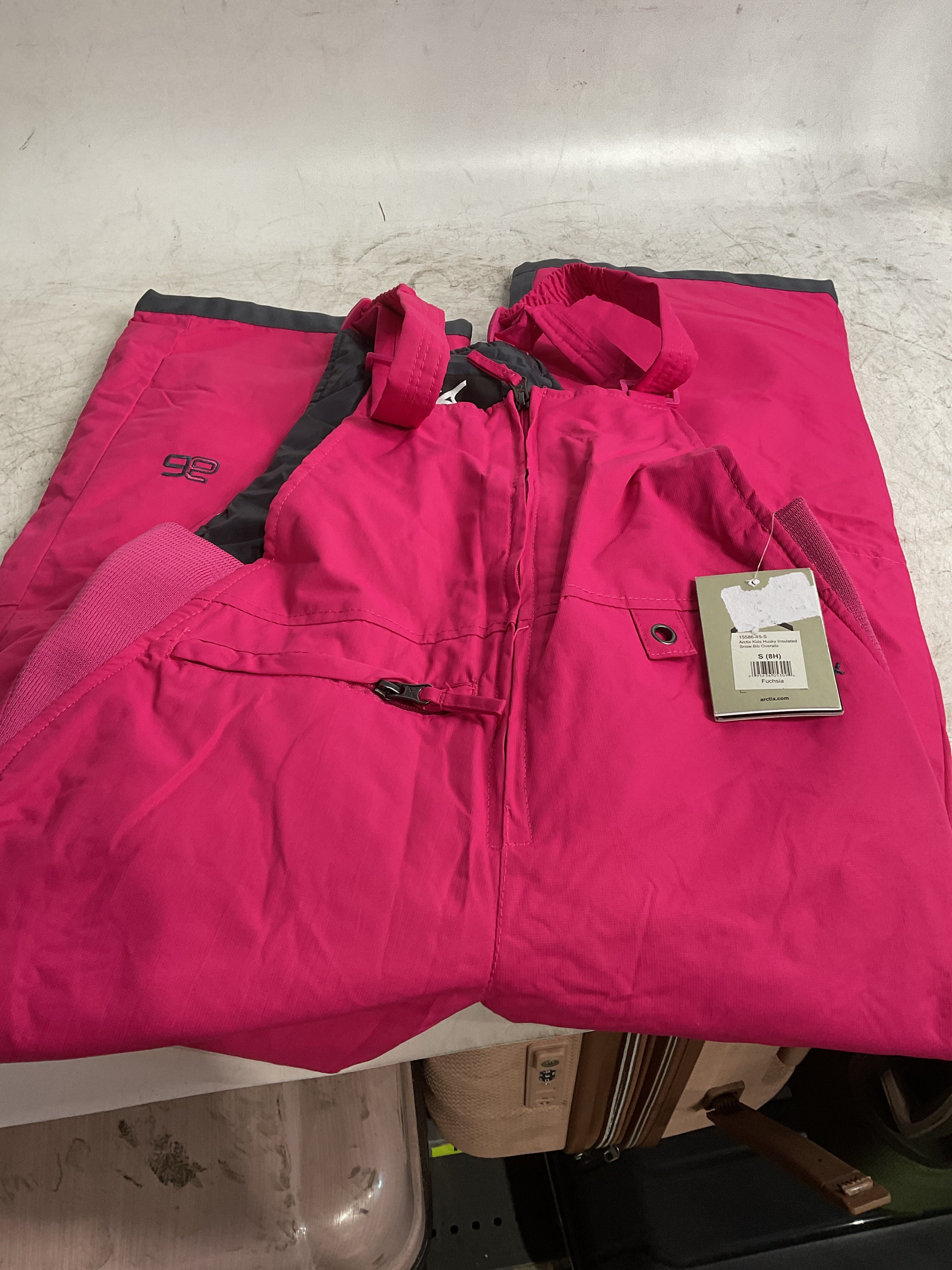 Arctix Kids Insulated Snow Bib Overalls ( Fuchsia , Small Husky ) Fuchsia Small Husky U3