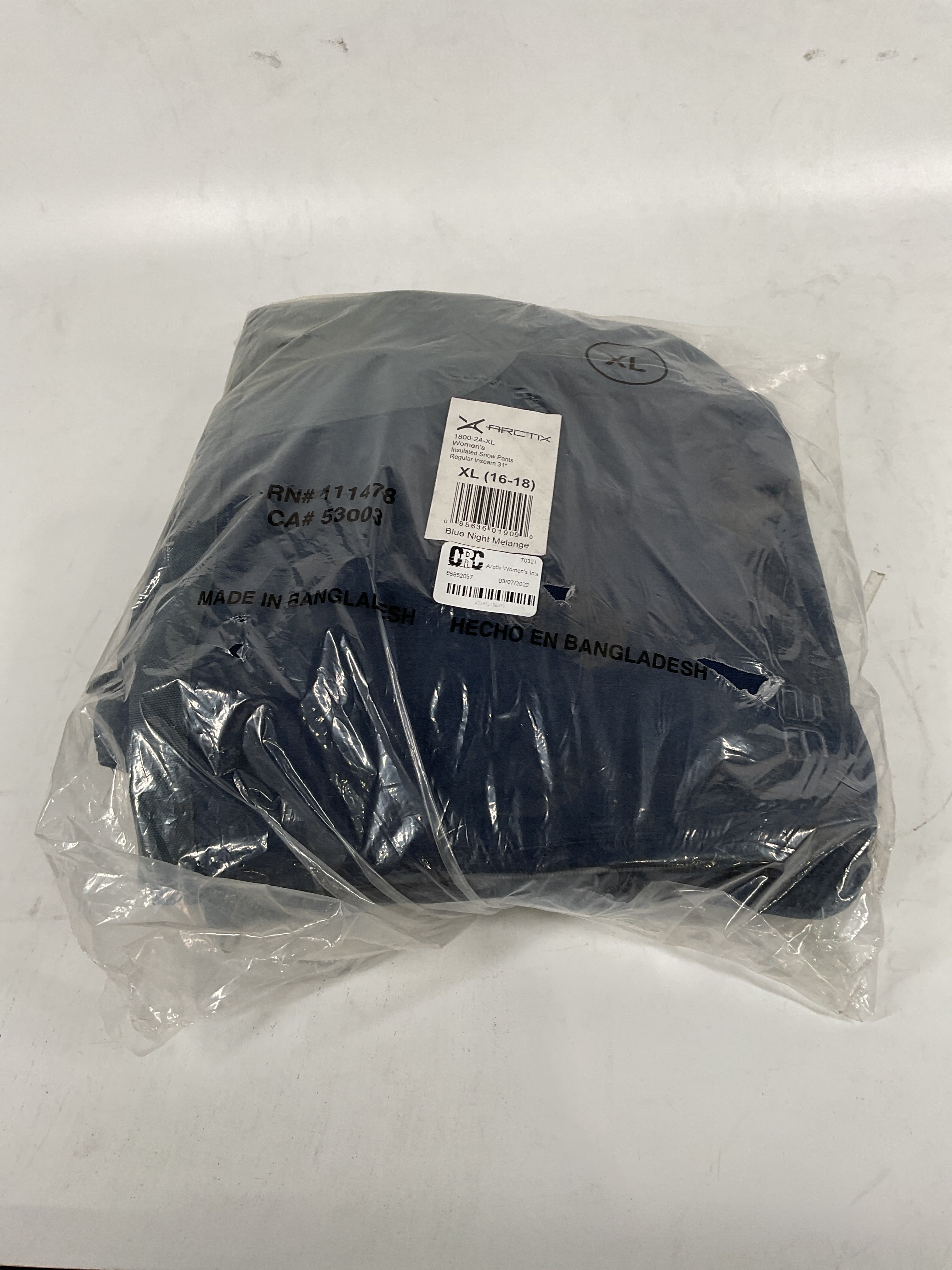 Arctix Women's Essential Insulated Snow Pant Blue Melange X Large U1