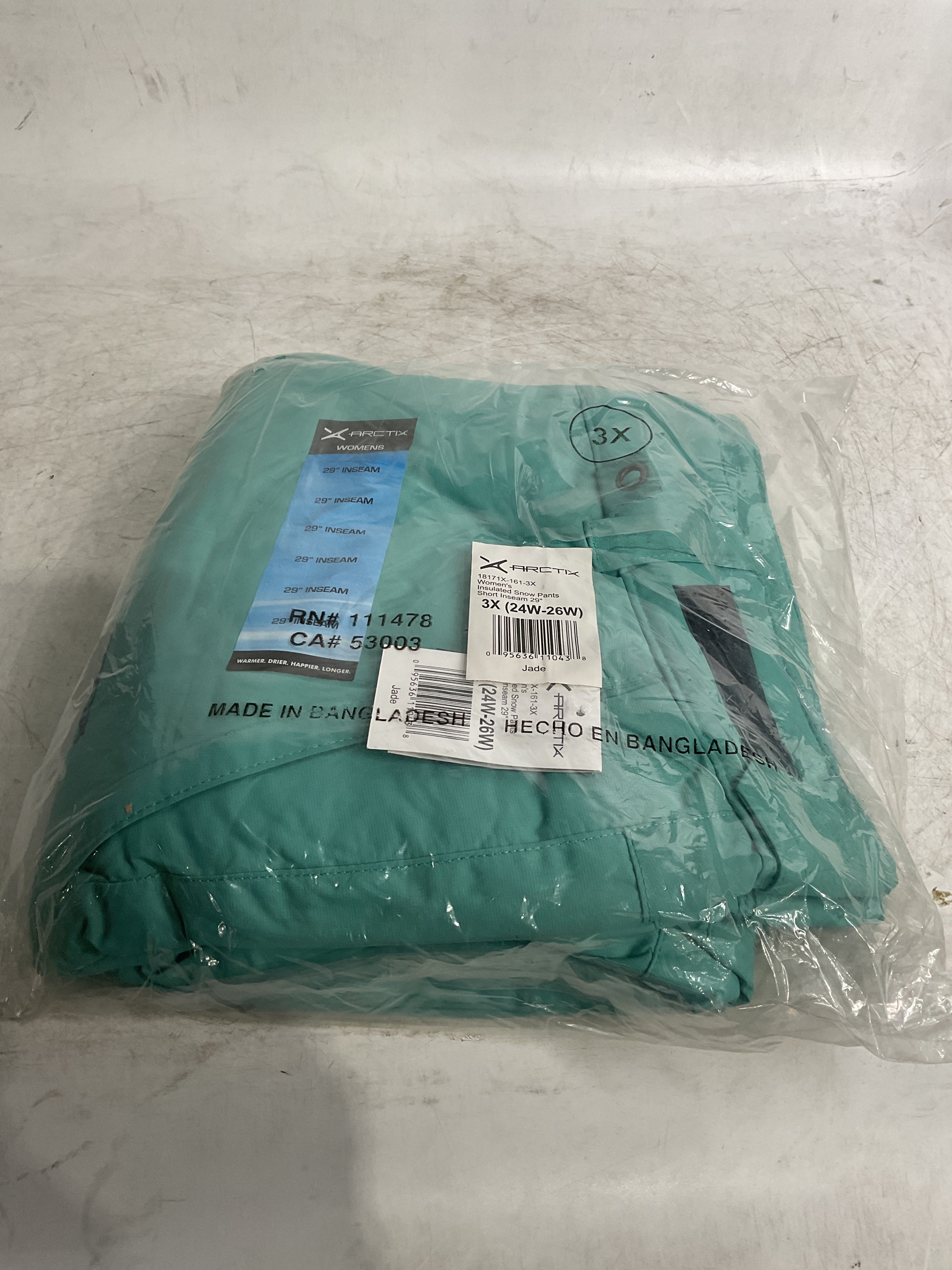 Arctix Women's Essential Insulated Snow Pant ( Jade Green , 3X Short ) Jade Green 3 X Short U4