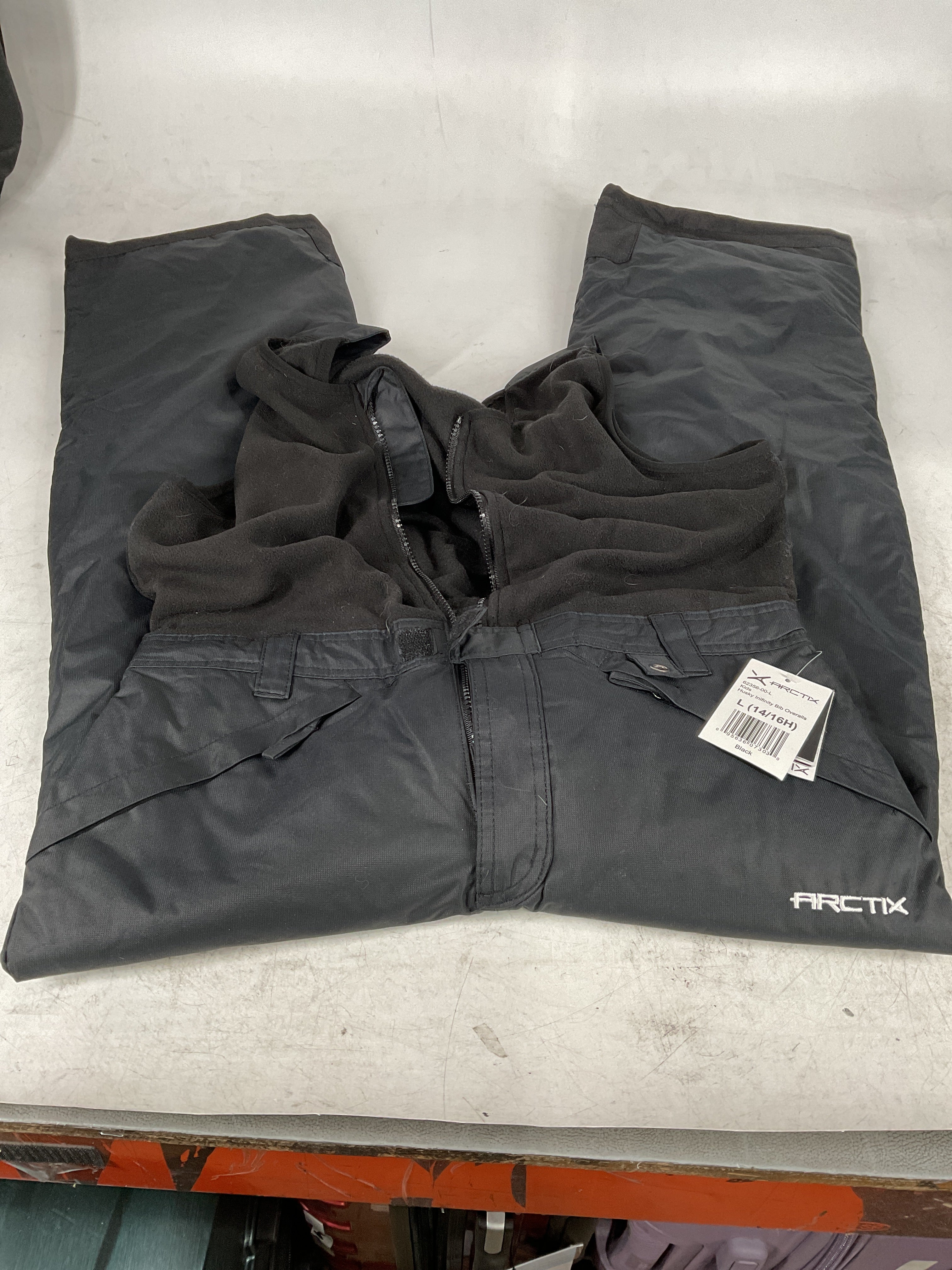Arctix Kids Limitless Fleece Bib Overalls Black Large Husky U5