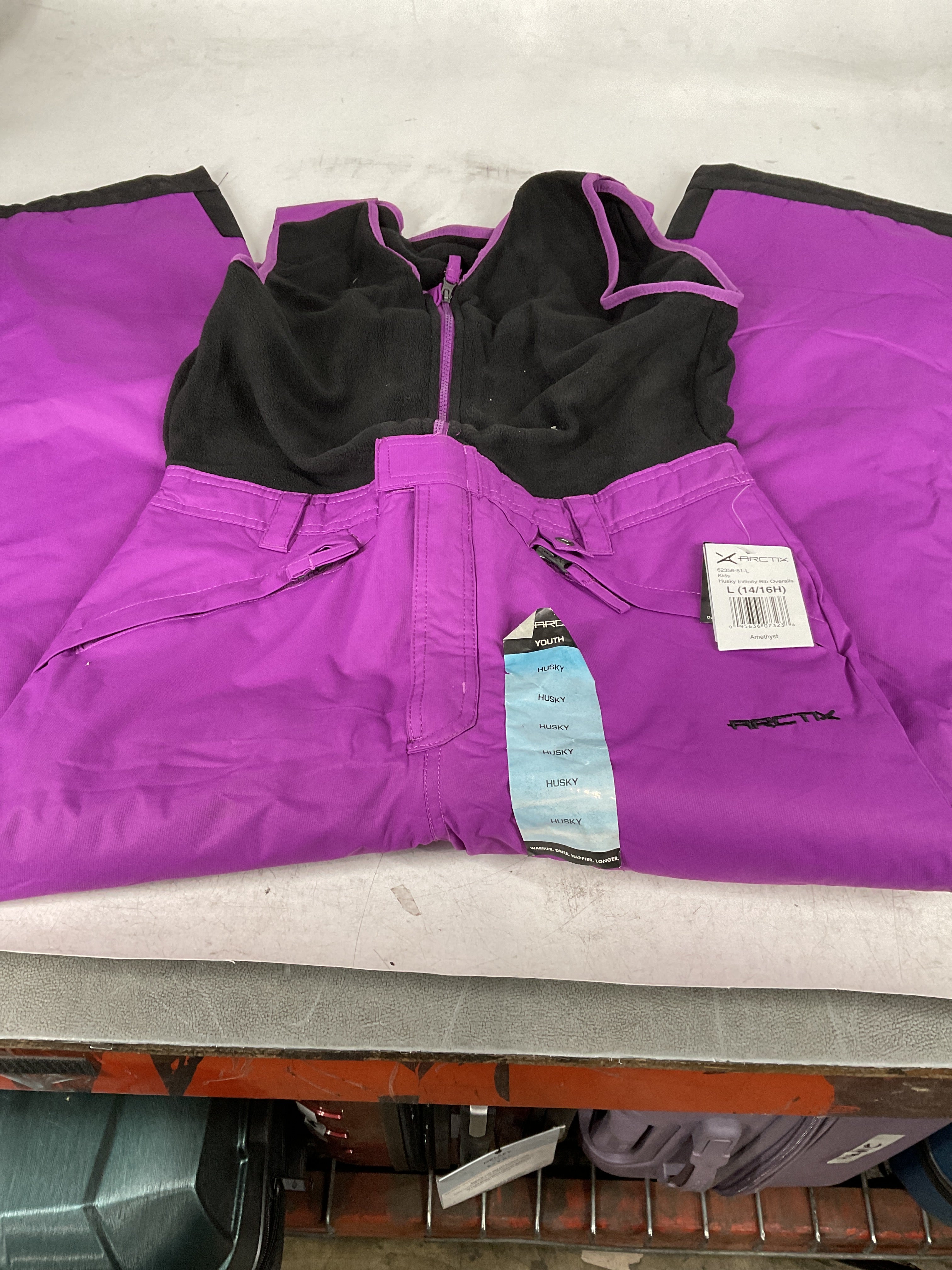 Arctix Kids Limitless Fleece Bib Overalls Amethyst Large Husky U3