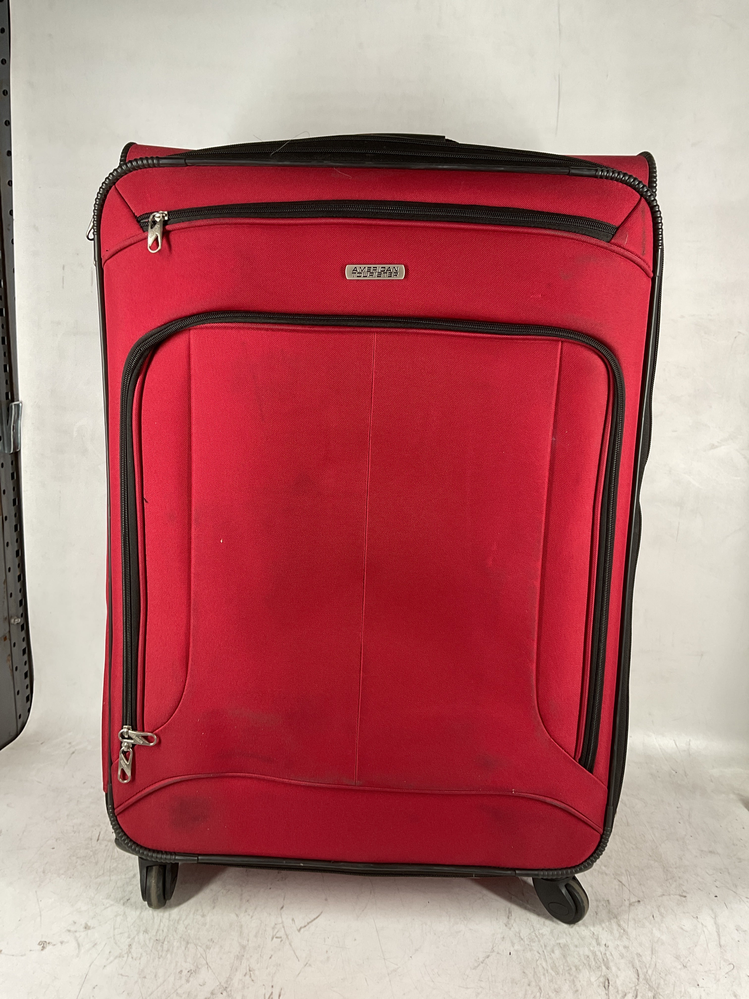American Tourister Pop Max Softside Luggage with Spinner Wheels ( Red , 3-Piece Set (21/25/29) ) Red 3 Piece Set 21 25 29 U6