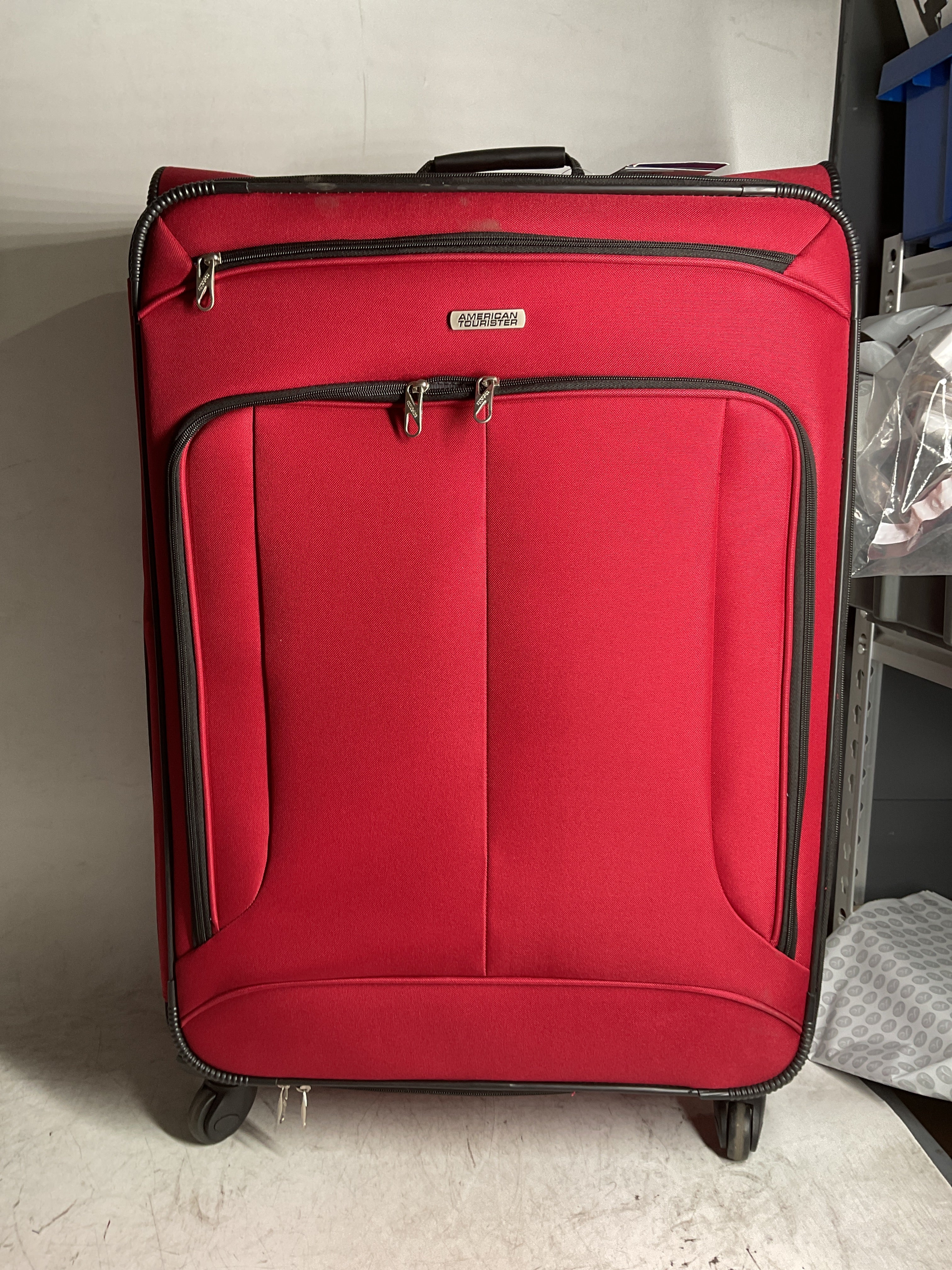 American Tourister Pop Max Softside Luggage with Spinner Wheels ( Red , 3-Piece Set (21/25/29) ) Red 3 Piece Set 21 25 29 U8