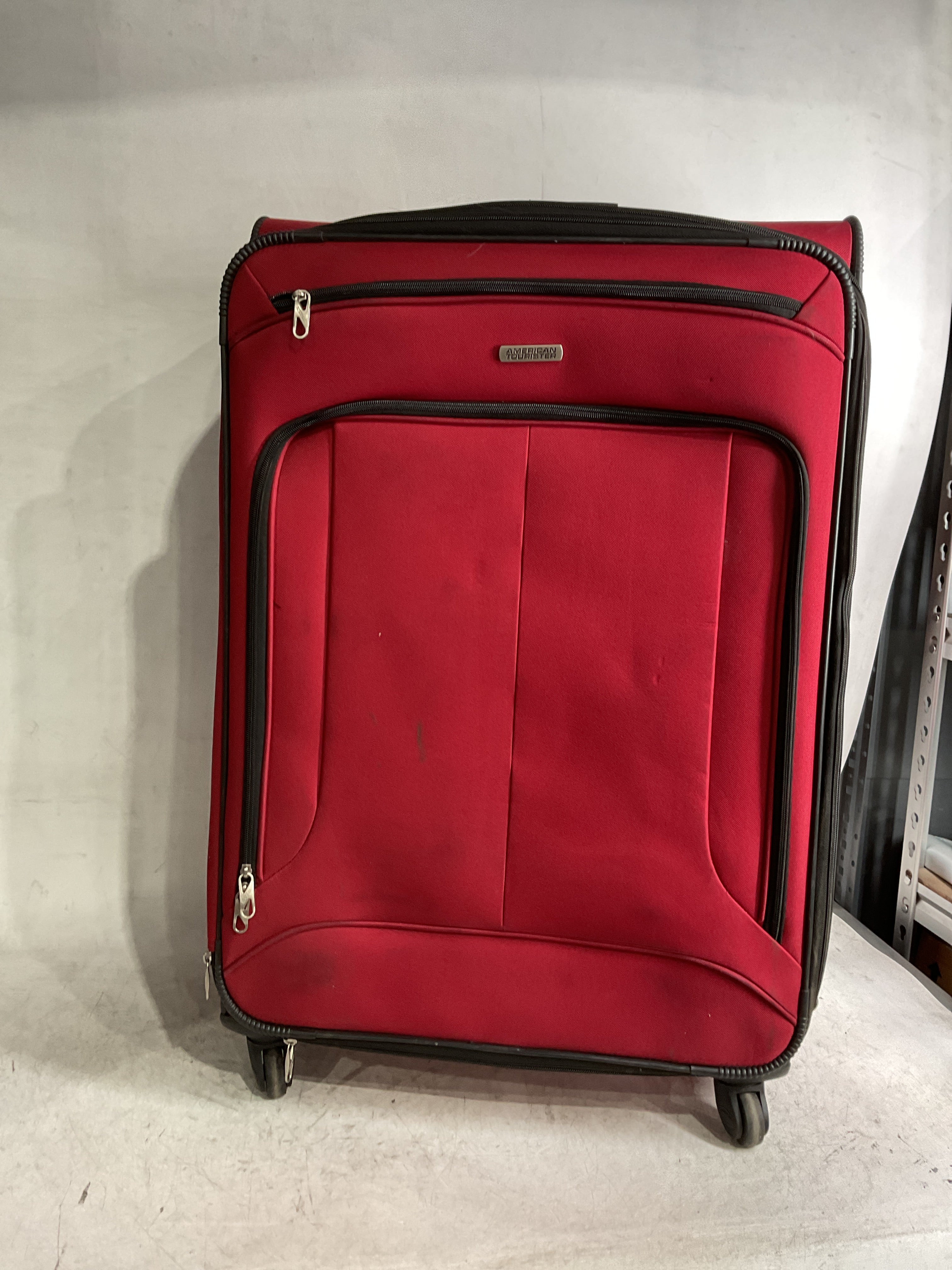 American Tourister Pop Max Softside Luggage with Spinner Wheels ( Red , Checked-Large 29-Inch ) Red Checked Large 29 Inch U8