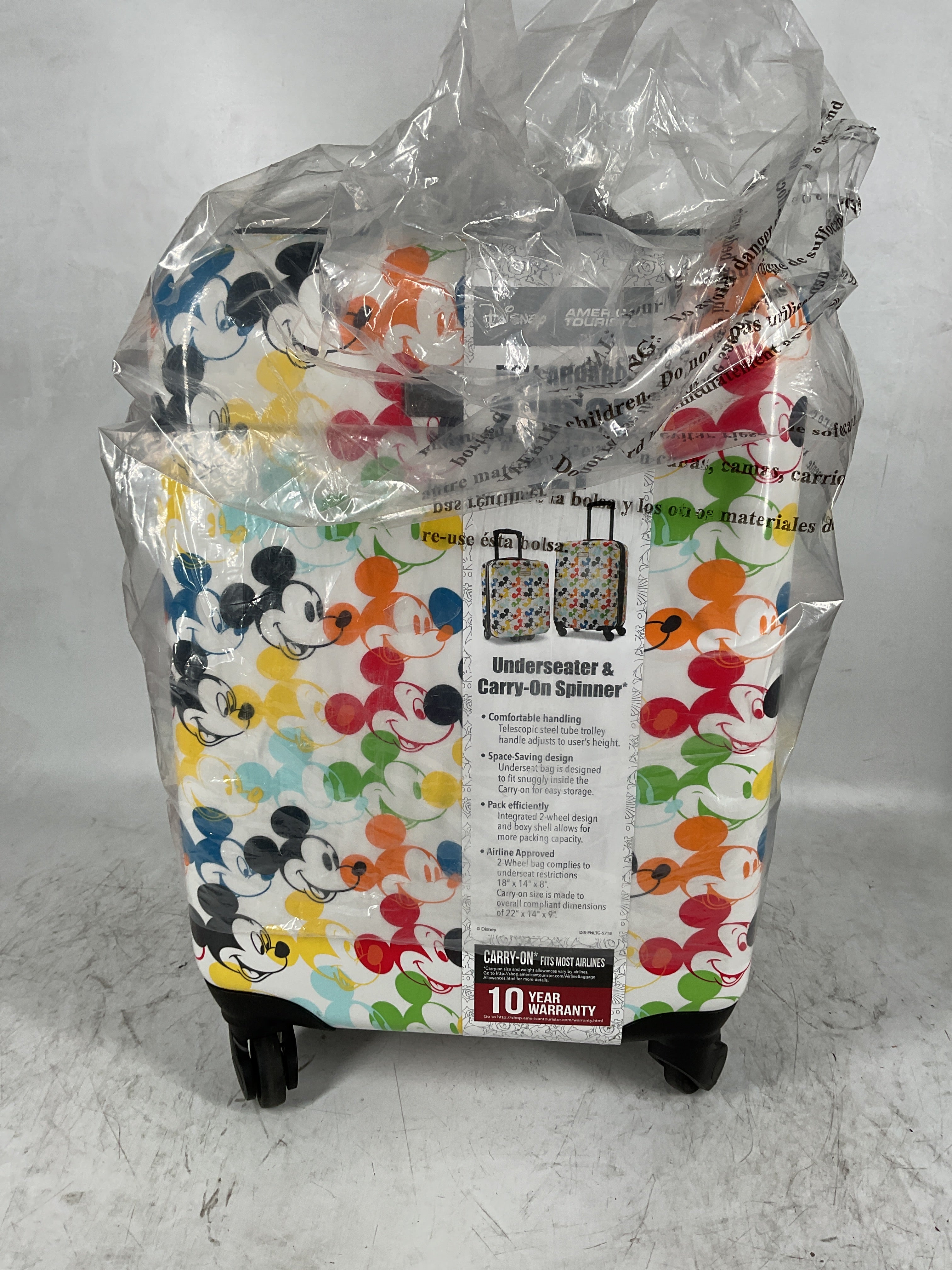 American Tourister Disney Hardside Luggage with Spinner Wheels ( Multicolor/Mickey Mouse 2 , 2-Piece Set (18/21) ) Multicolor/Mickey Mouse 2 2 Piece Set 18 21 U1