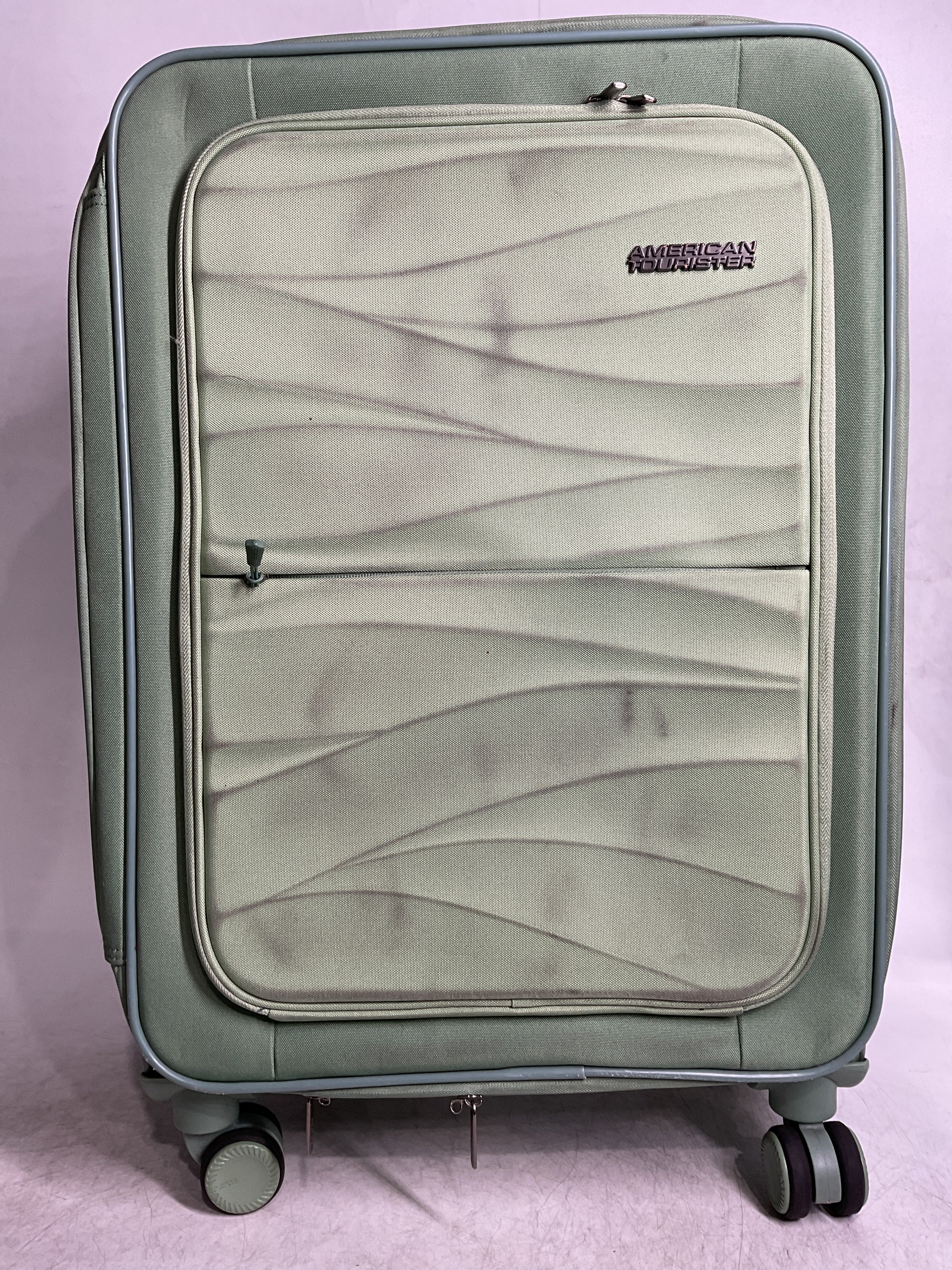 American Tourister Cascade Softside 4 Wheel Spinner, TSA Lock, Lightweight Suitcase, Men and Women ( Sage Green , 24-Inch Spinner ) Sage Green 24 Inch Spinner U4