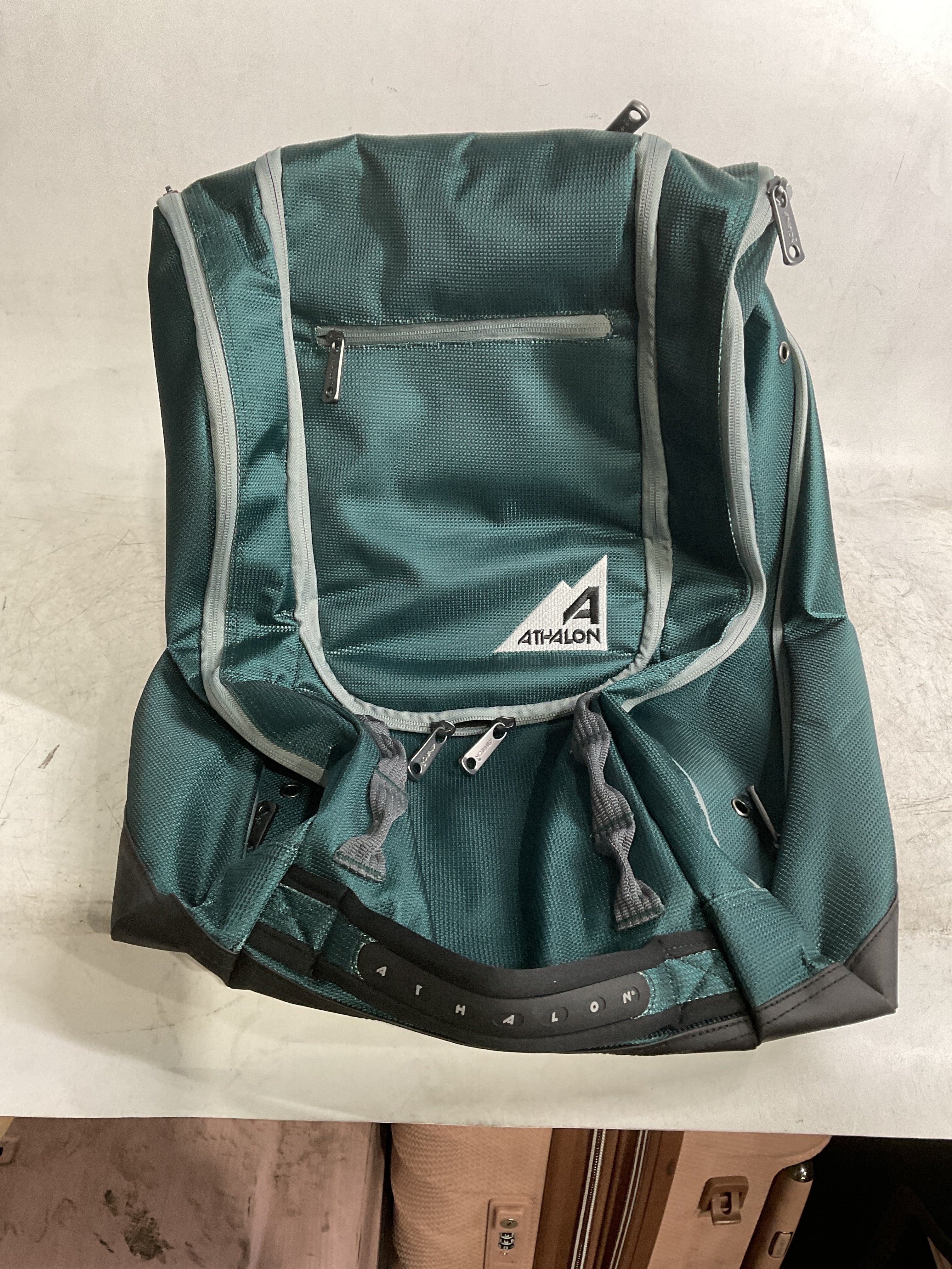 Athalon Everything Ski Boot Bag – Gear Pack with Ventilated Boot Compartments, Waterproof Bottom, Hideaway Helmet Sling, 58.5 Liter Capacity ( Green , 58.5 Liters ) Green 58 5 Liters U1