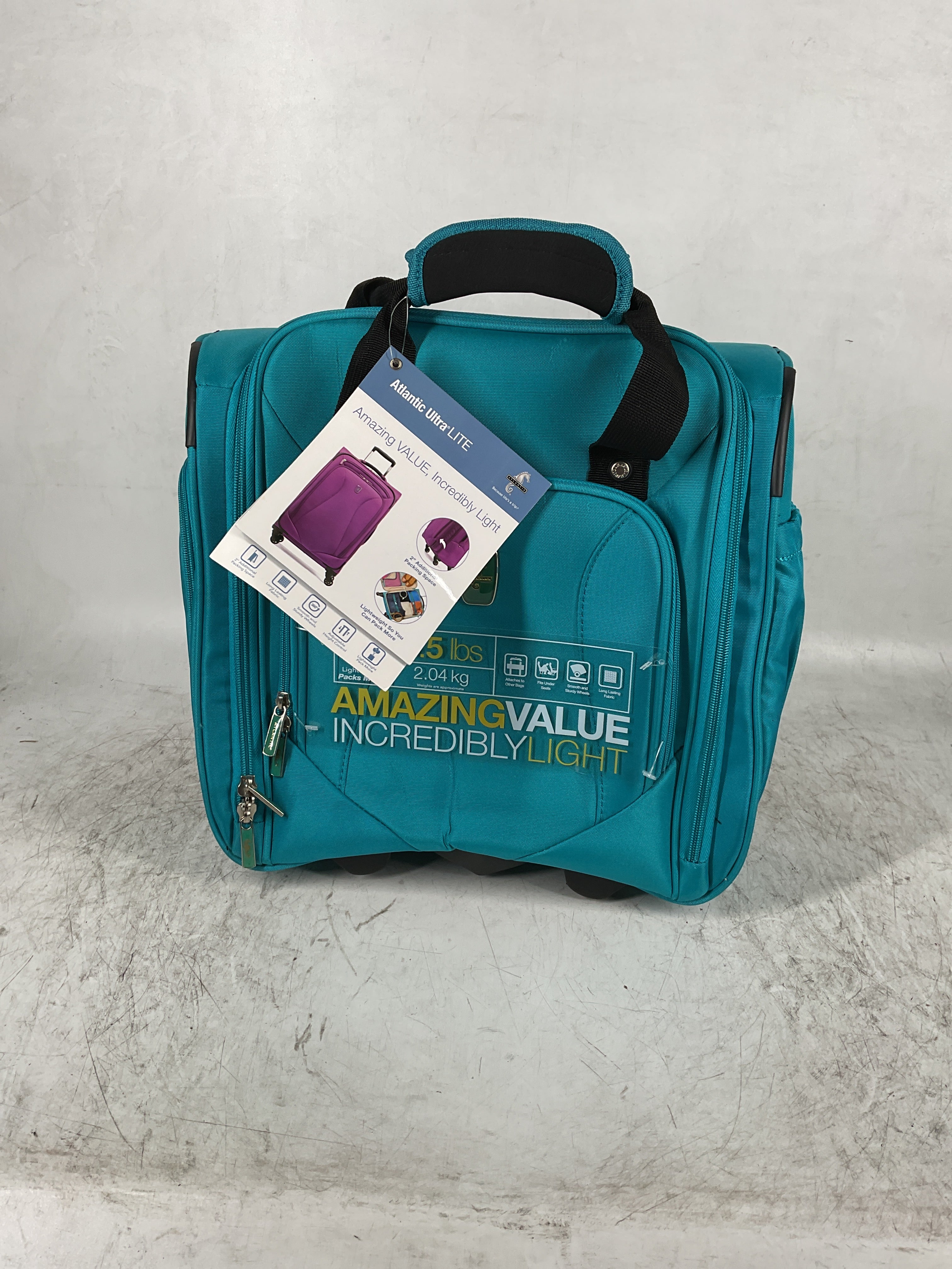 Atlantic Ultra Lite Softsides Rolling Underseat Carry-on ( Turquoise Blue ) Turquoise Blue  U17