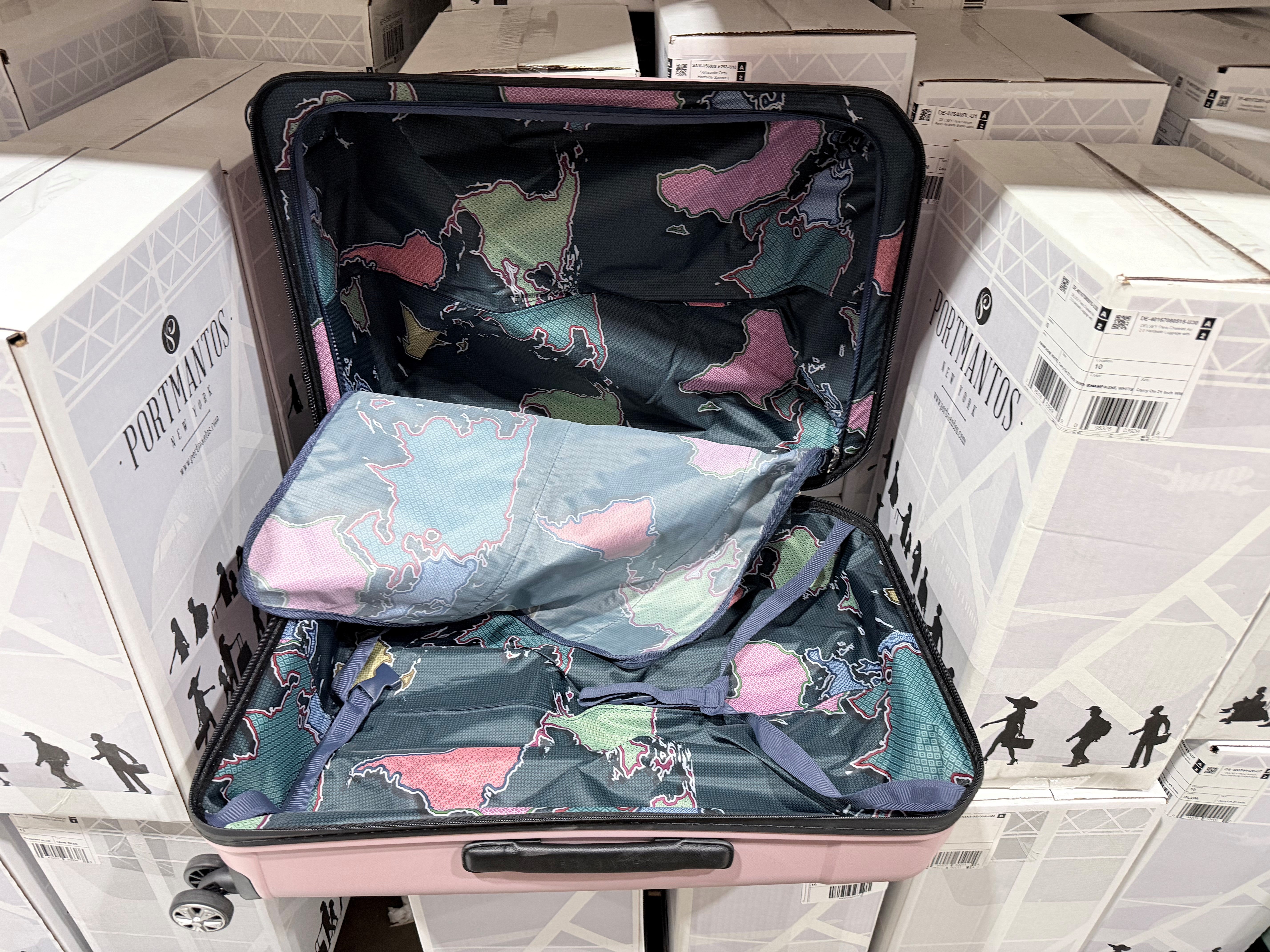 Ted Baker Flying Colours Hardside Trolley 4 Wheel Spinner, TSA Lock, Lightweight Suitcase, Men and Women Blush Pink 25 Inch Checked Medium U1