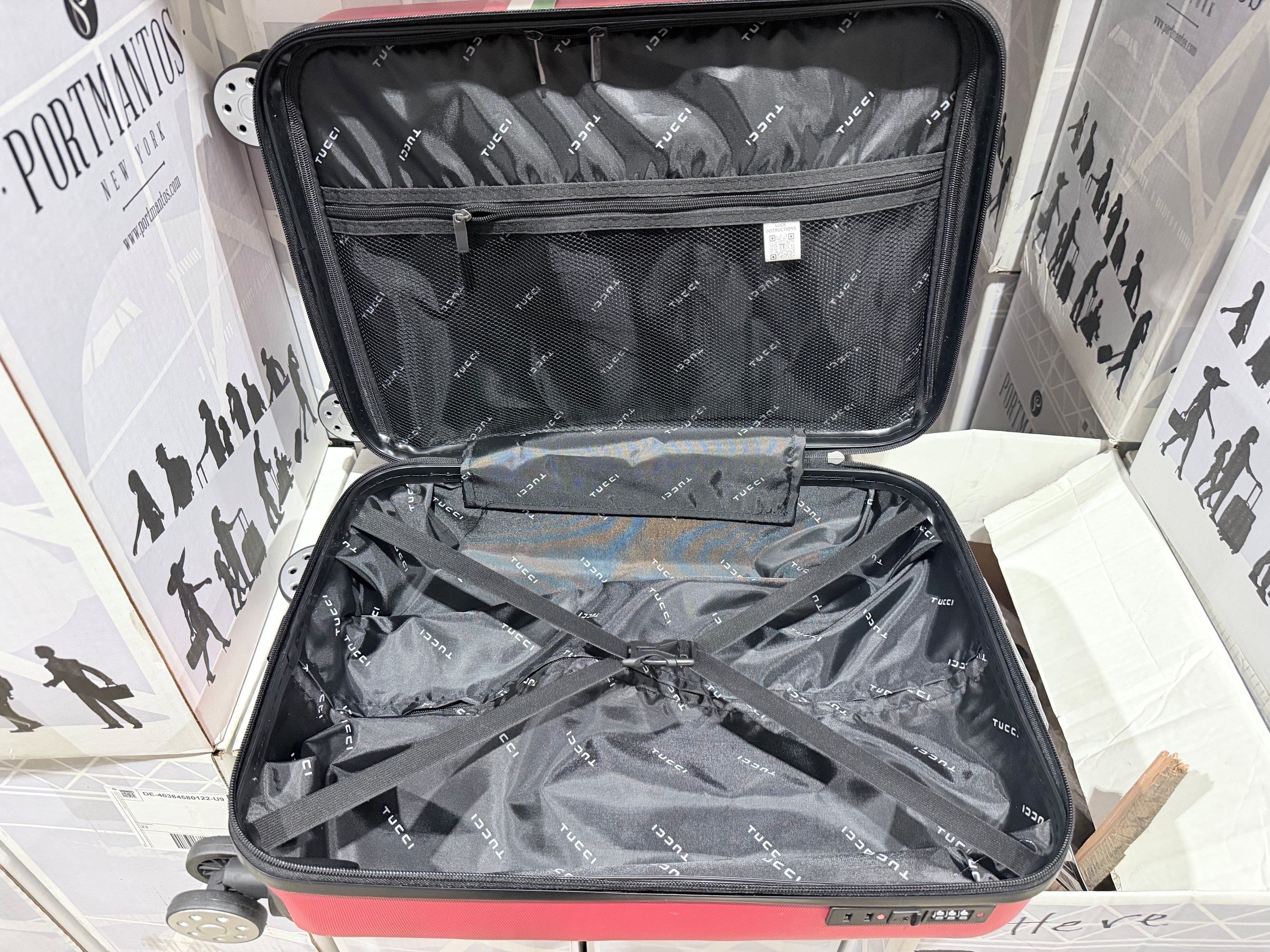 TUCCI Italian 20 in Red Carry On Luggage U1