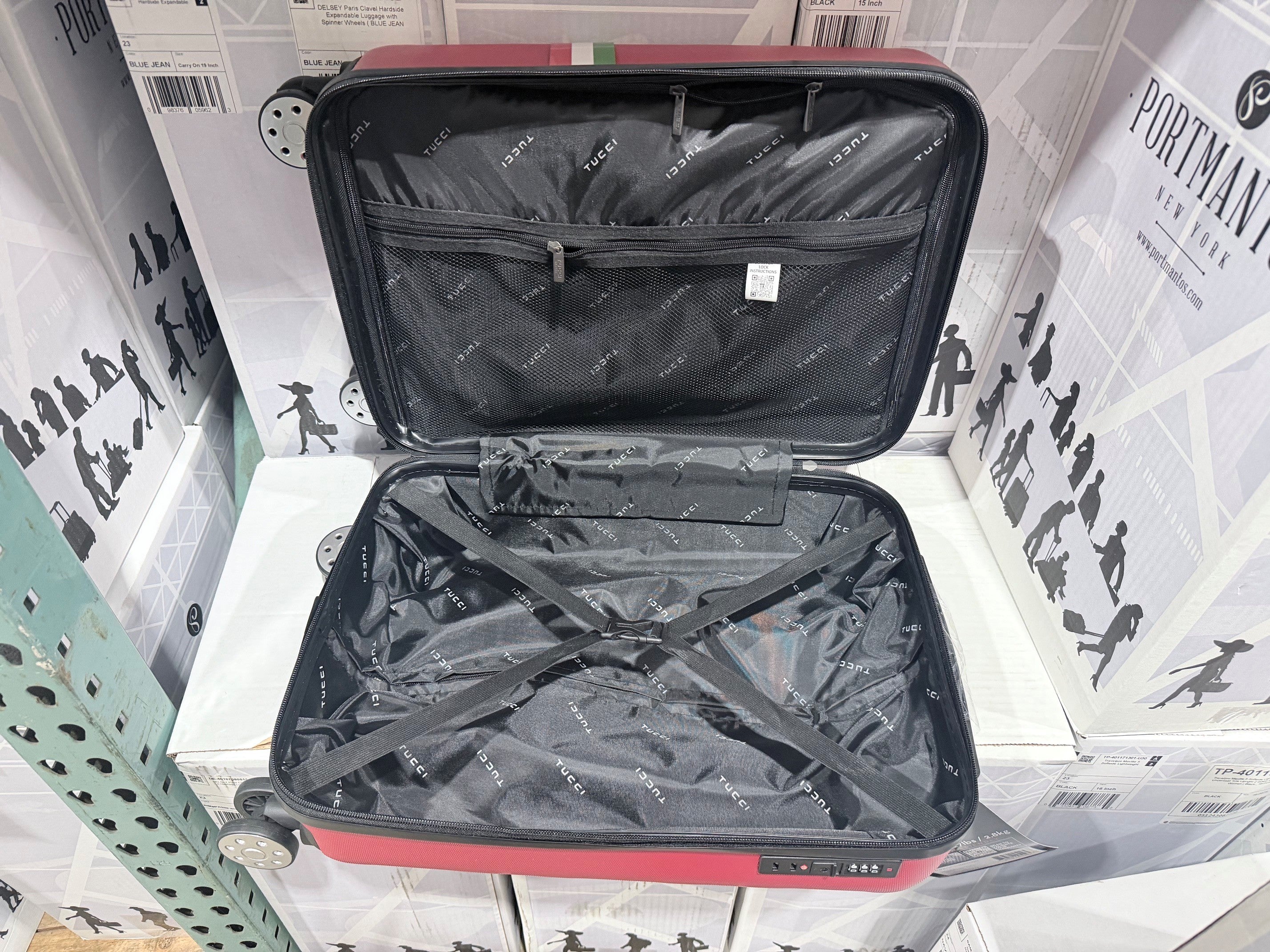 TUCCI Italian 20 in Red Carry on Luggage U2
