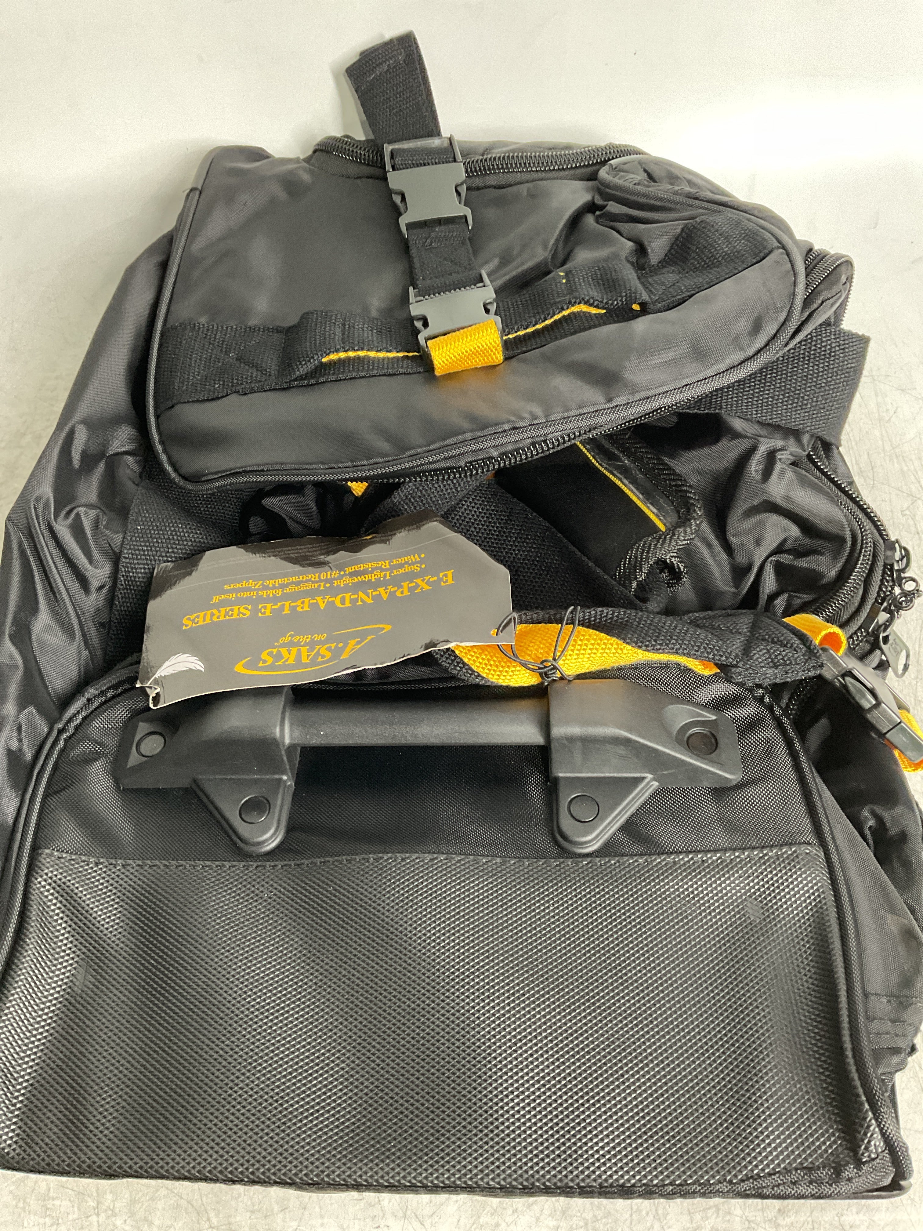A.Saks 20” EXPANDABLE Wheeled Duffel ( Black , One Size ) Black One Size U3