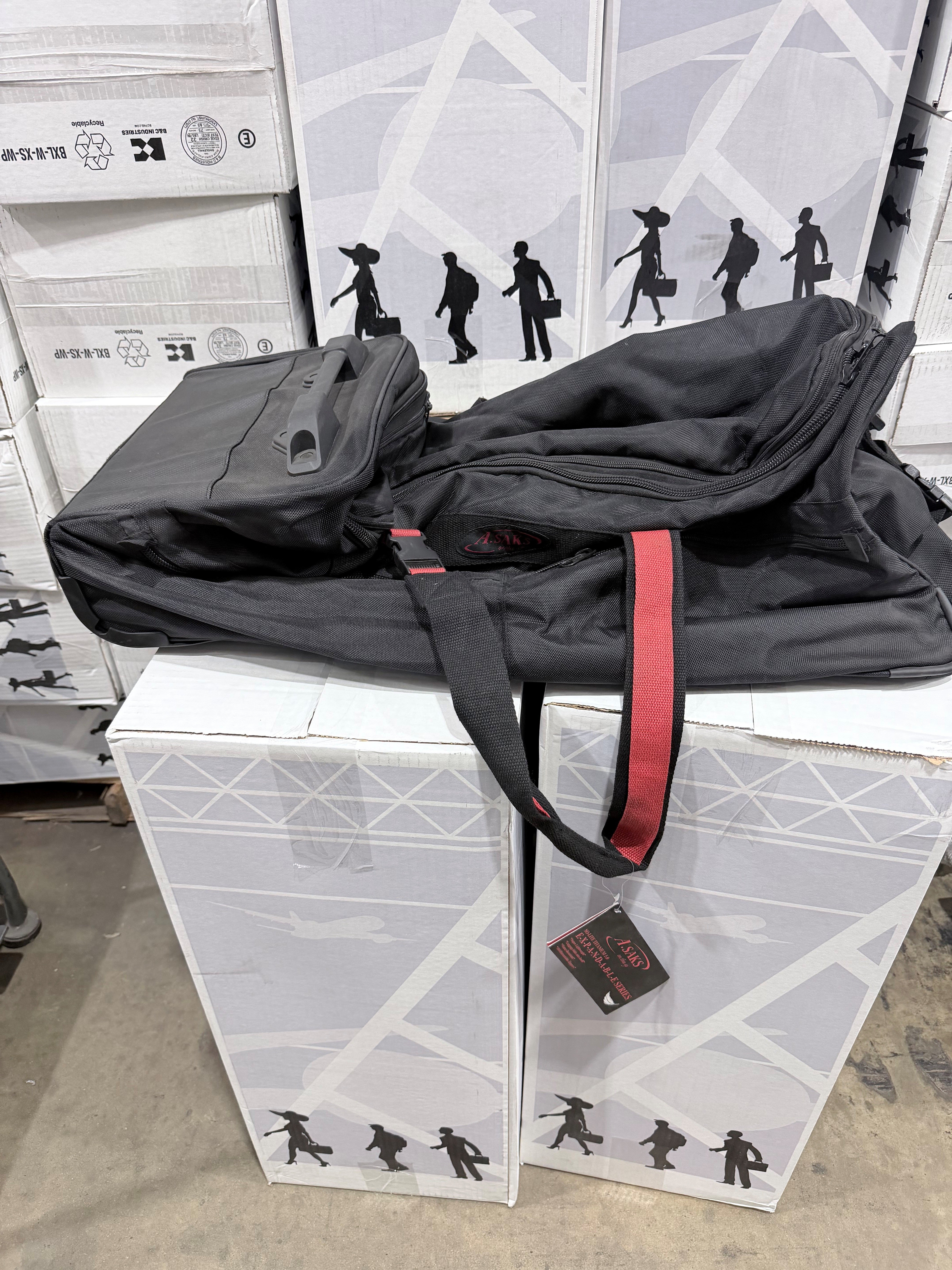 A.SAKS Luggage Lightweight Rolling Trolley Duffel with Wheels U2