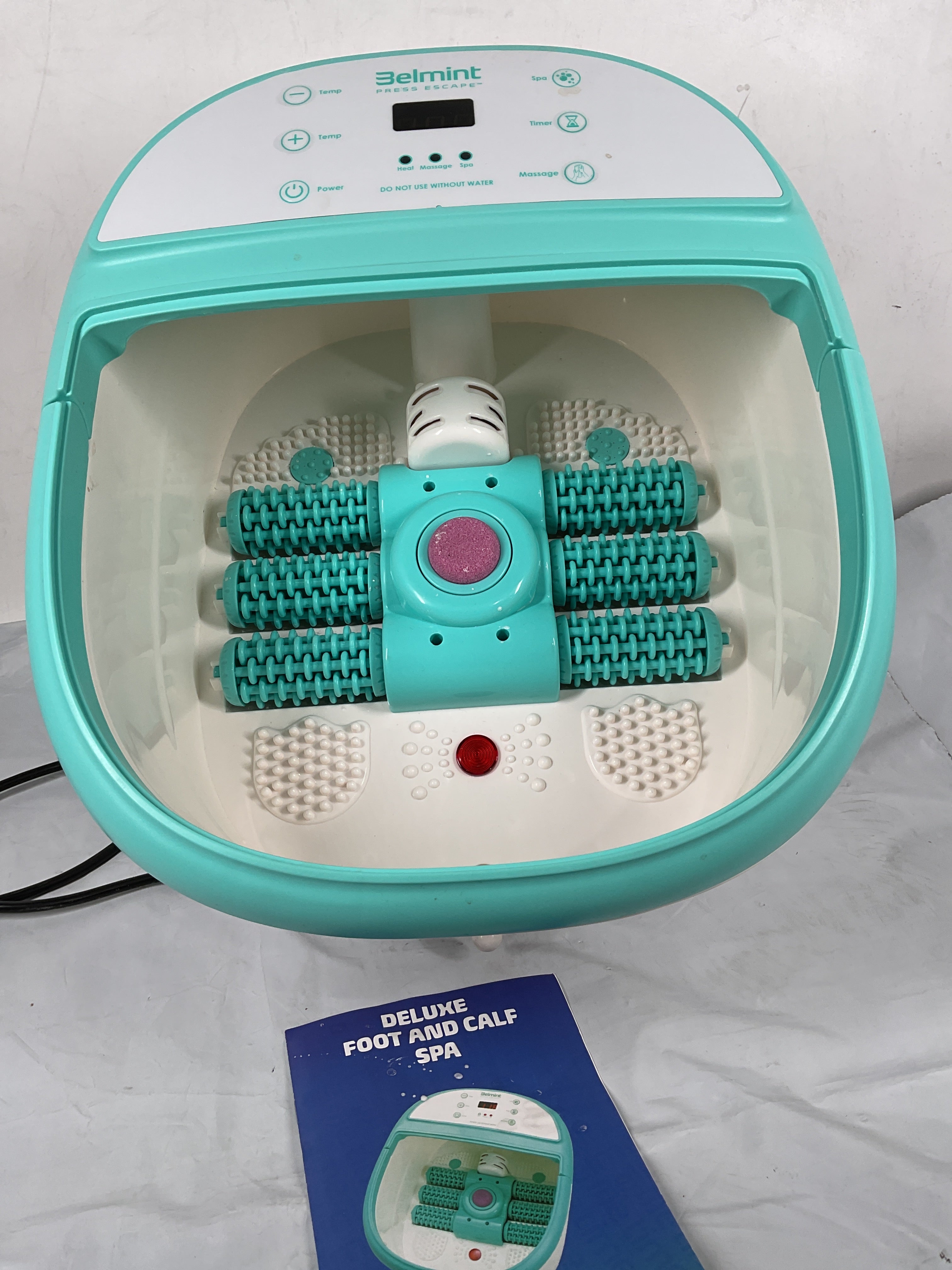 Belmint Foot Spa Foot Bath Massager – Feet Soaking Tub with Heat - Foot Bath with 6 Shiatsu Massage Rollers, Callus Remover, Adjustable Time & Temperature – Stress Relief and Sooths Tired Feet Light Blue 1 Count (Pack of 1) U1